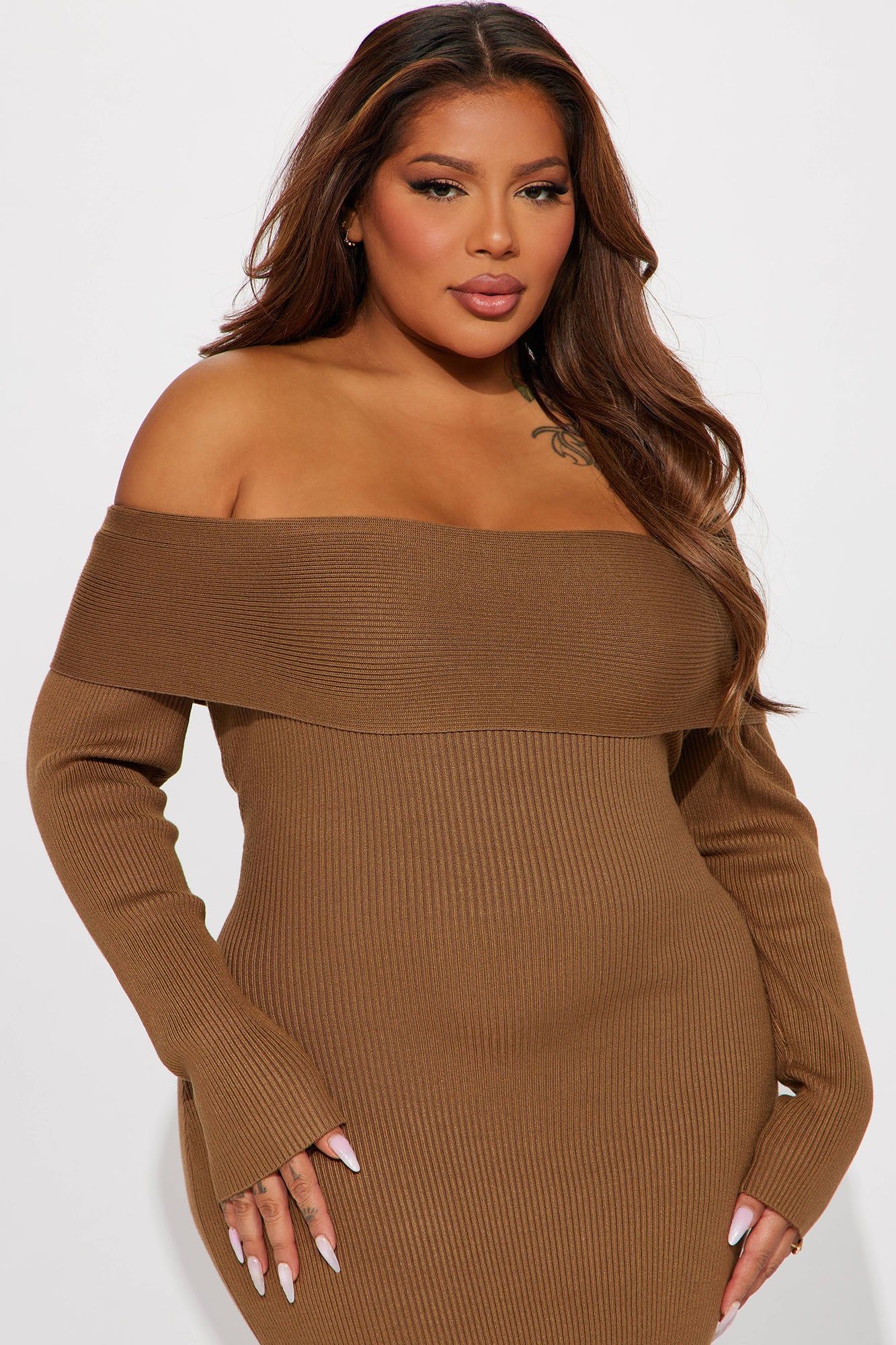 Tamara Sweater Maxi Dress - Camel sold by Fashion Nova product image thumbnail 5