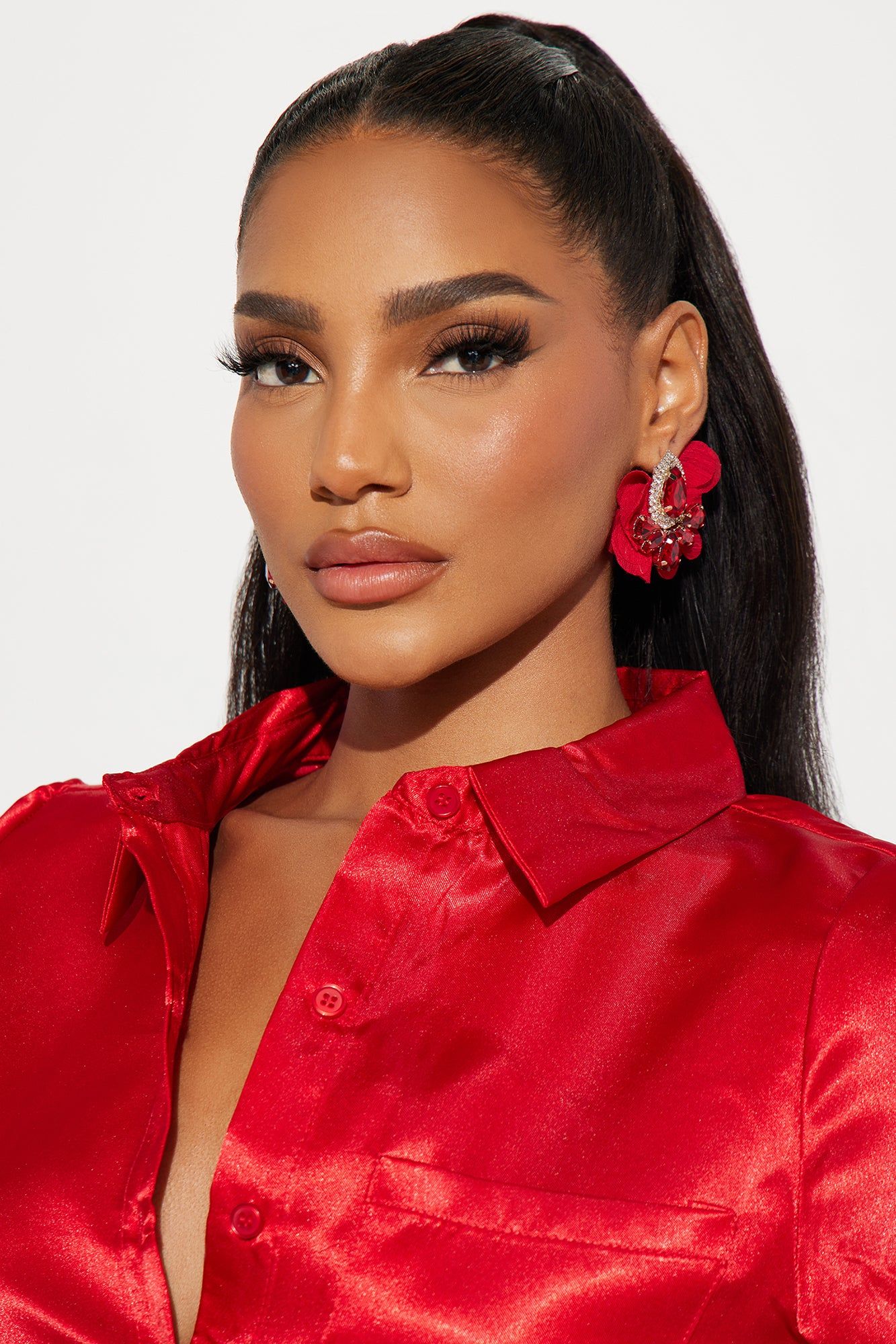 Enchanted Garden Earrings - Gold/Red sold by Fashion Nova product image thumbnail 2