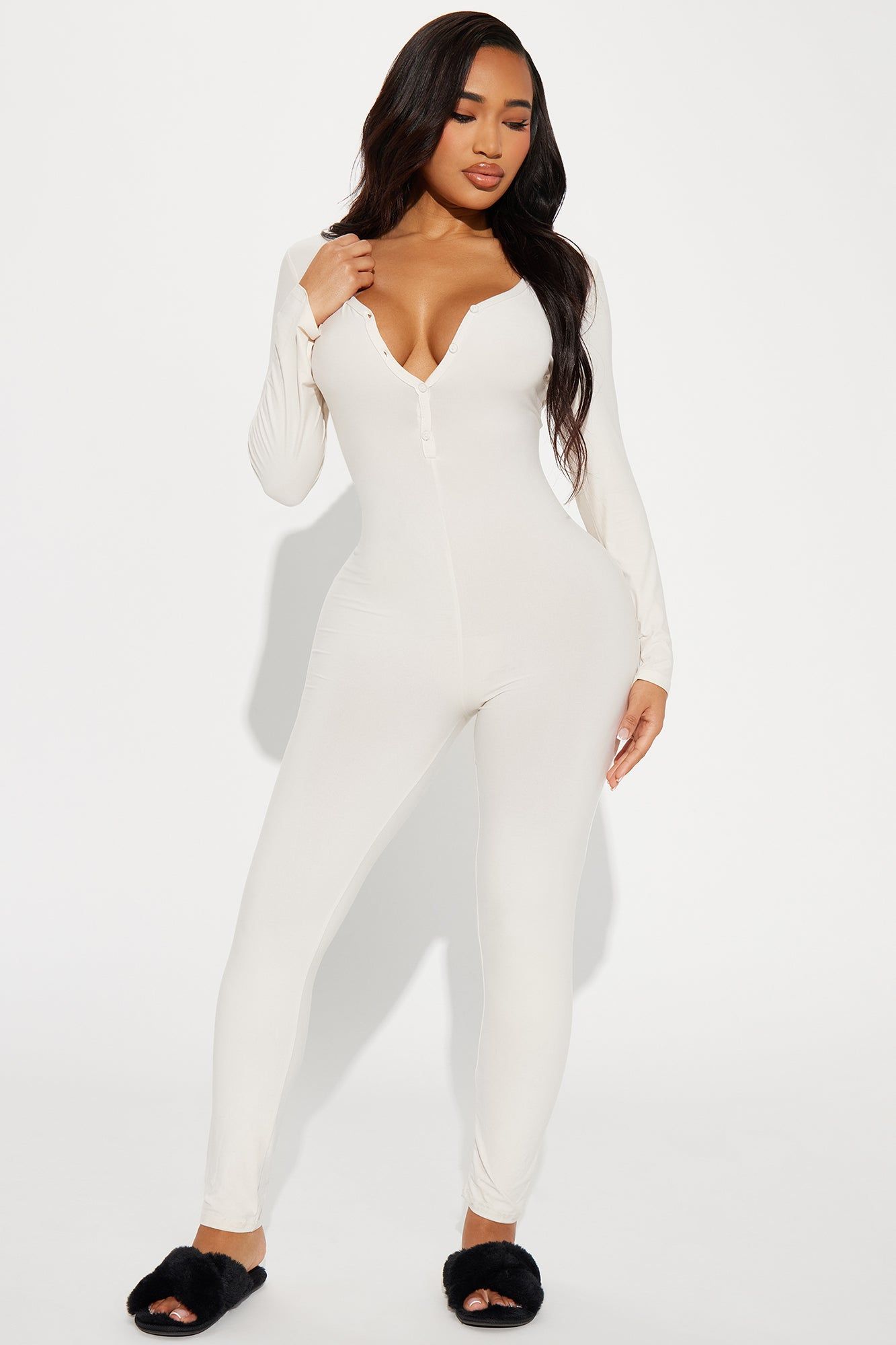 Los Angeles PJ Jumpsuit Onesie - Ivory sold by Fashion Nova product image thumbnail 2