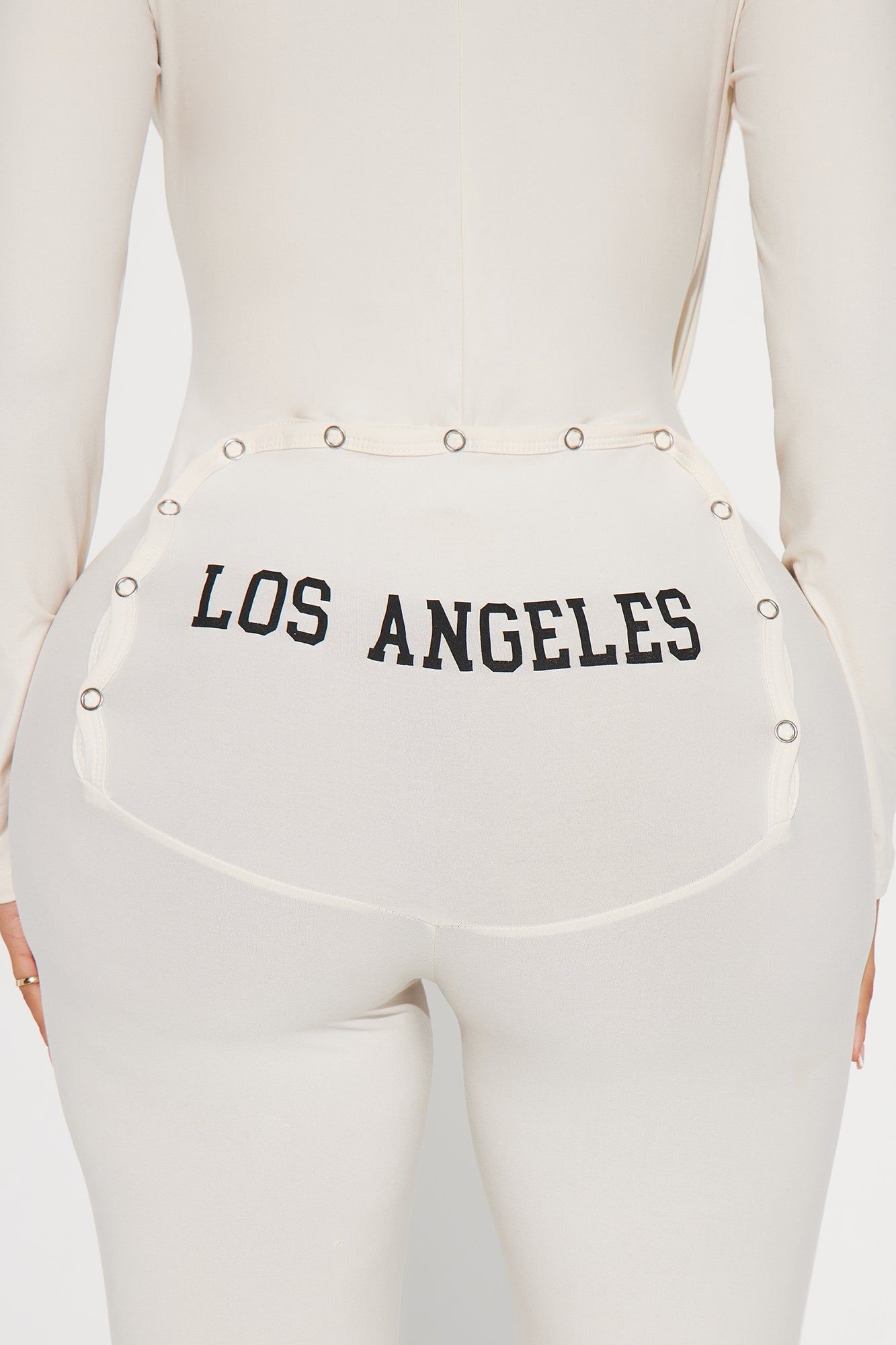 Los Angeles PJ Jumpsuit Onesie - Ivory sold by Fashion Nova product image thumbnail 4