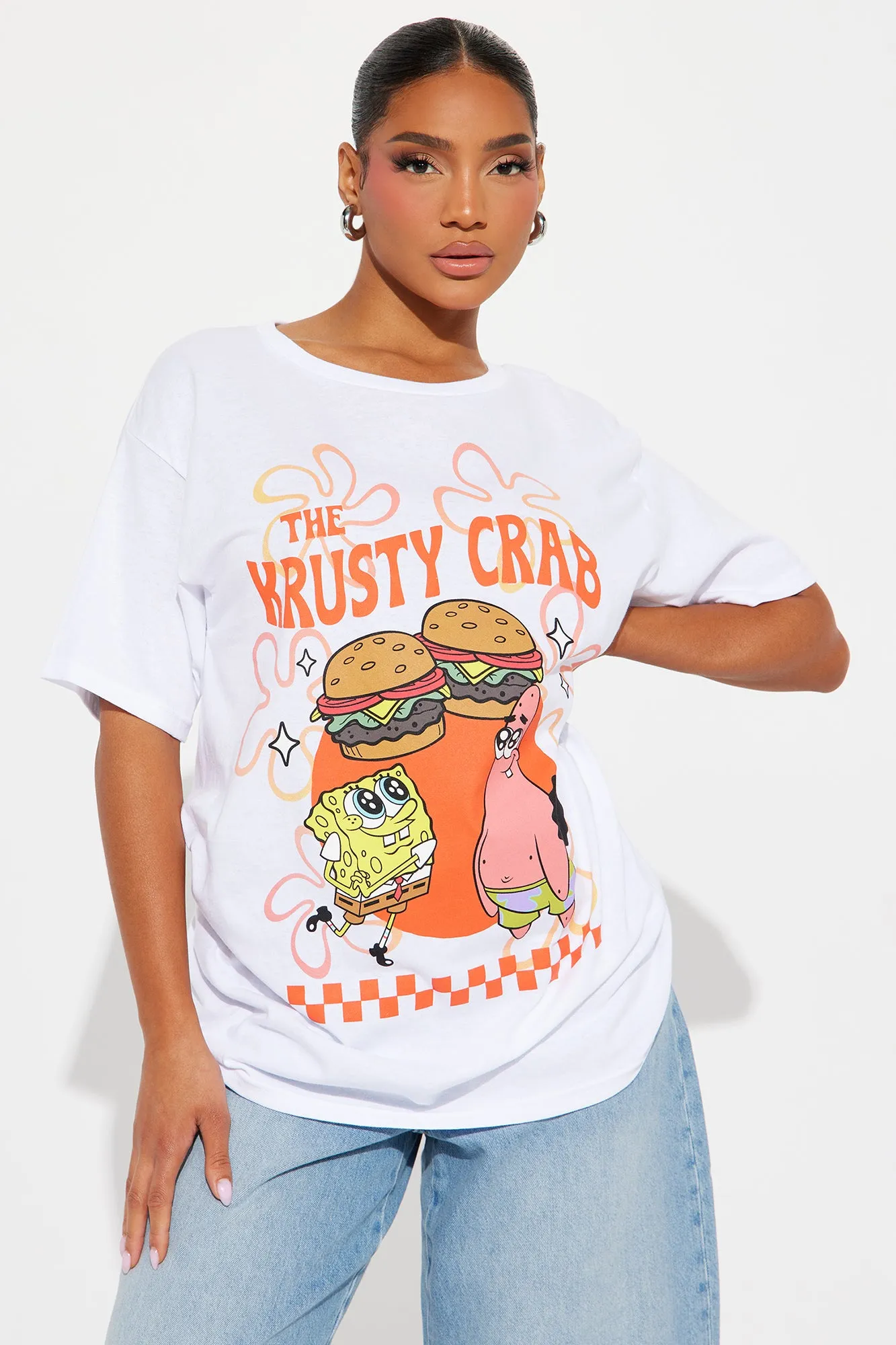 The Krusty Crab Spongebob Tee - White sold by Fashion Nova