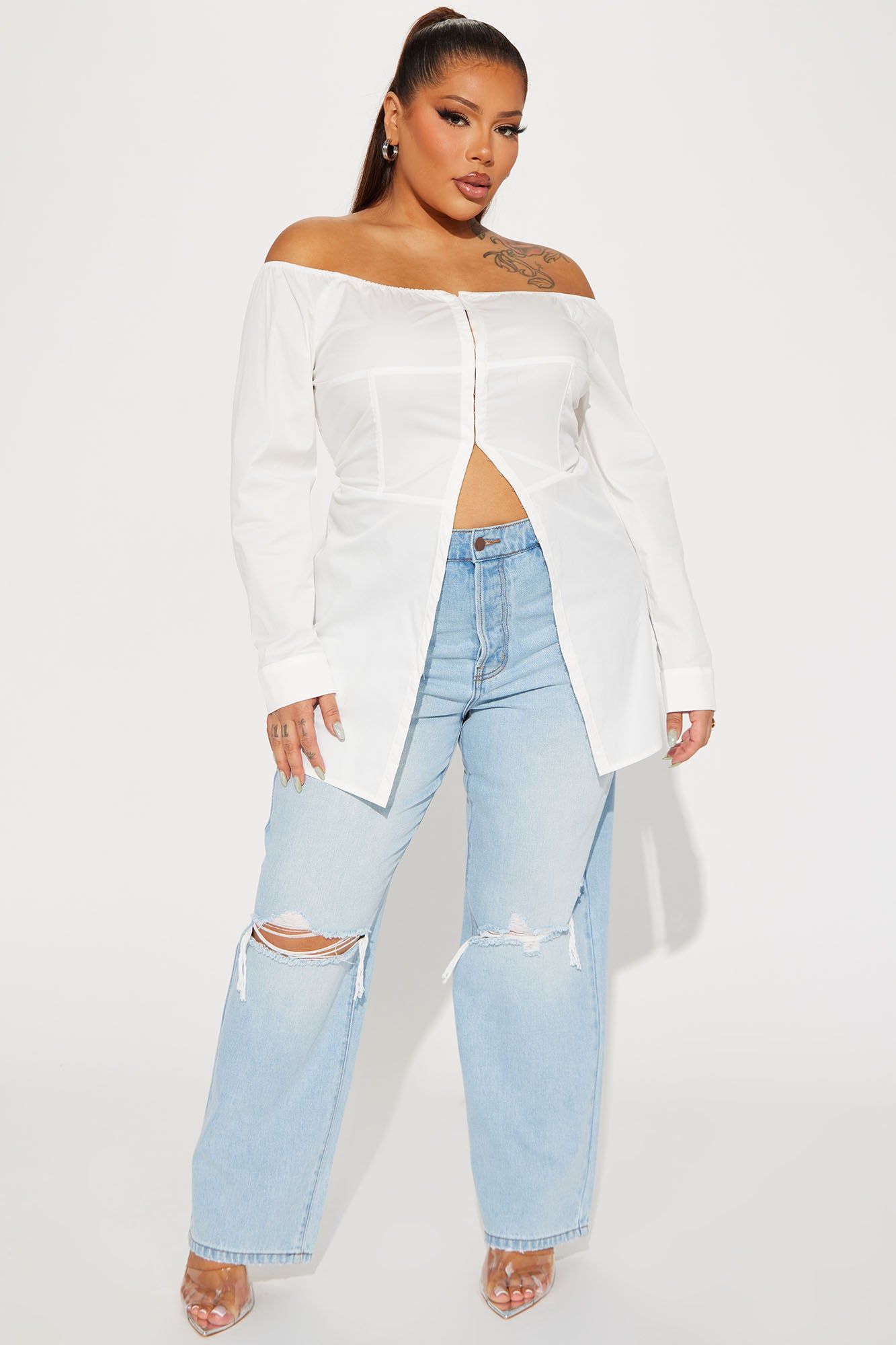 Fairy Feeling Poplin Blouse - White sold by Fashion Nova product image thumbnail 5