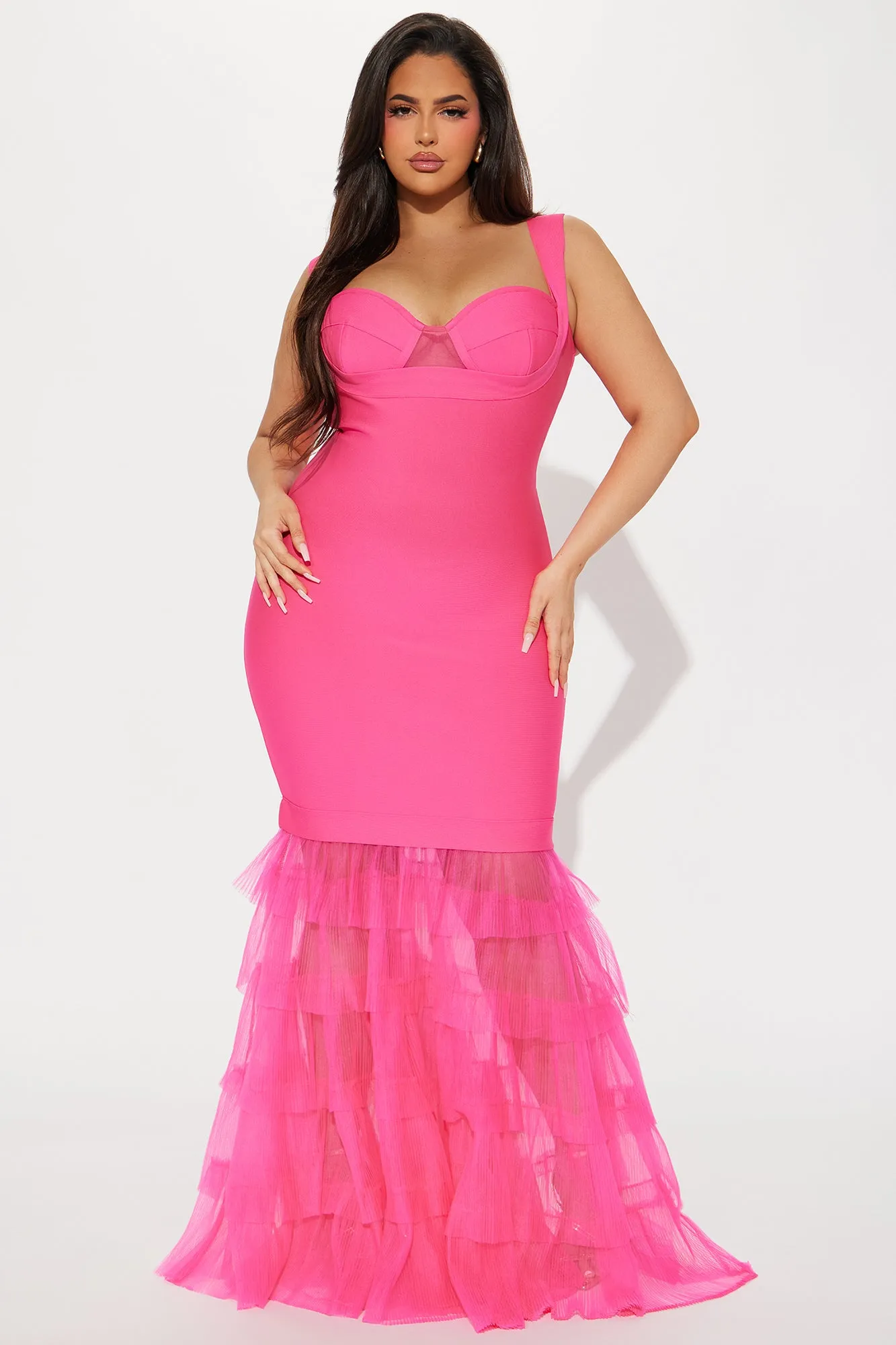 Charline Tulle Bandage Gown - Hot Pink sold by Fashion Nova product image thumbnail 4