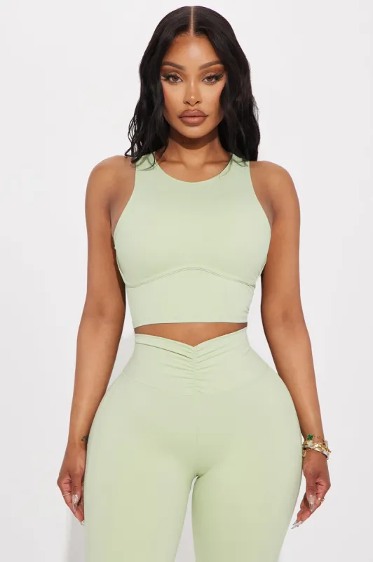 Pilates Girl Active Top - Sage sold by Fashion Nova
