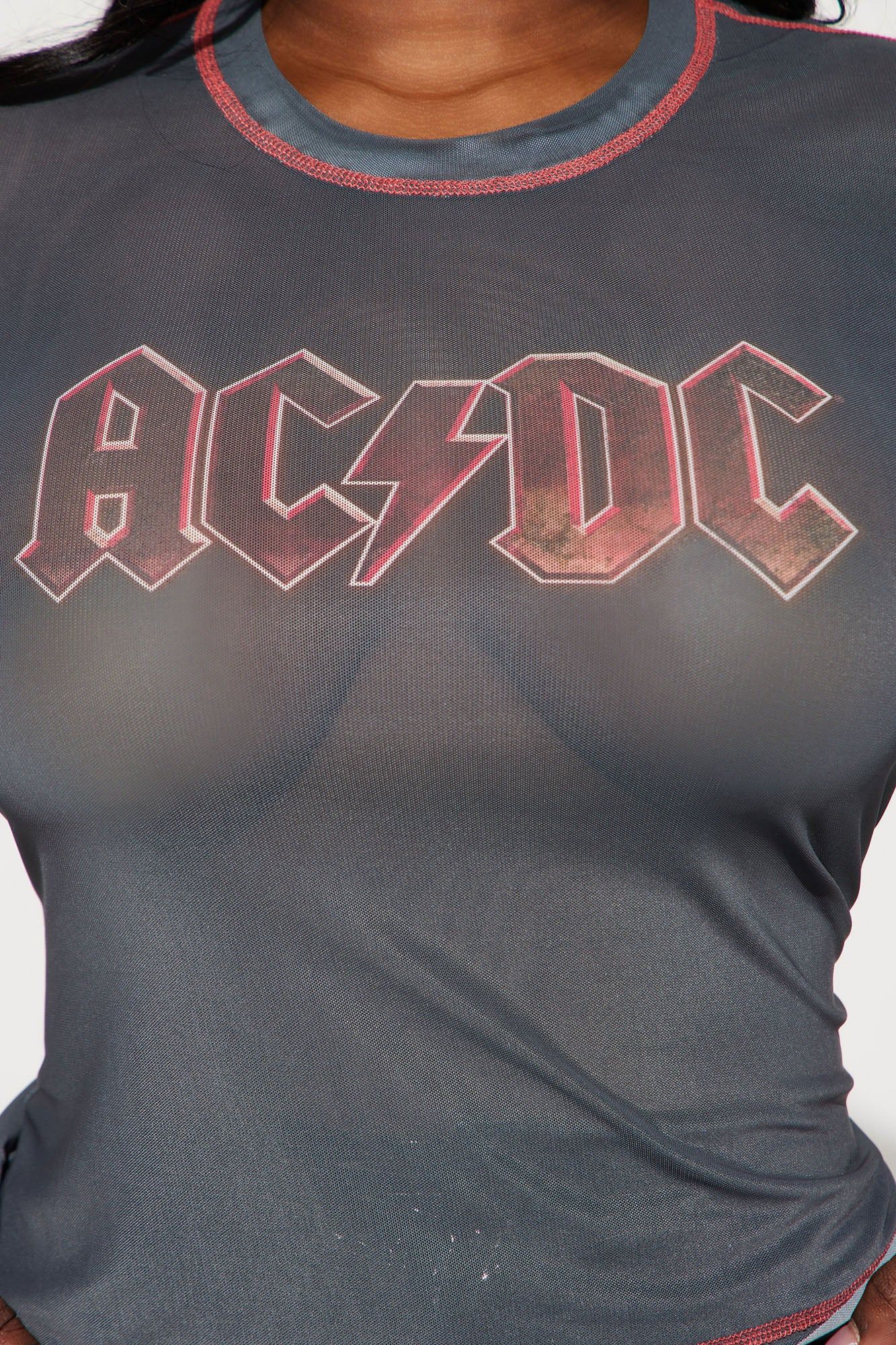 ACDC Forever Mesh Top - Charcoal sold by Fashion Nova product image thumbnail 6