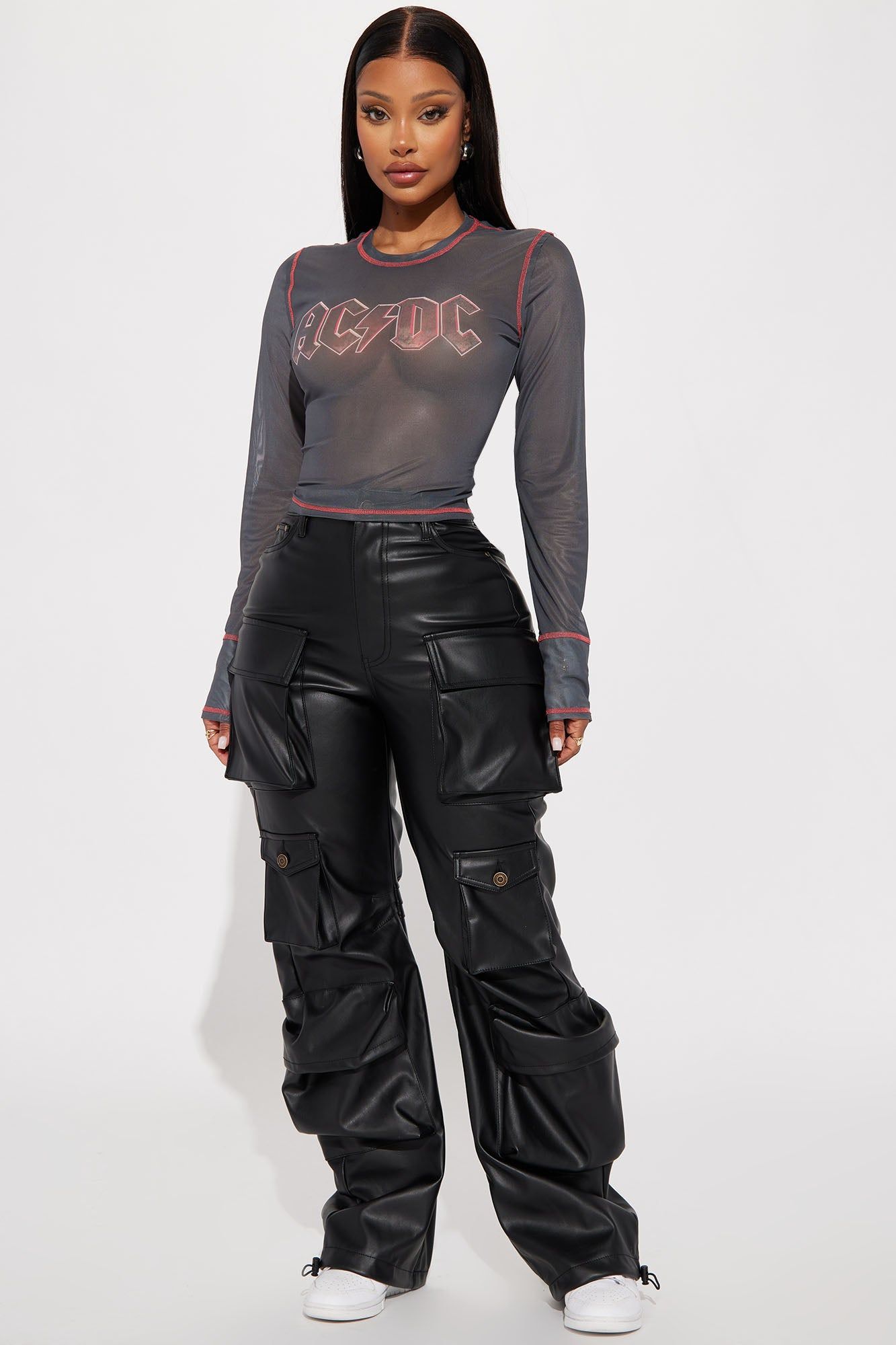ACDC Forever Mesh Top - Charcoal sold by Fashion Nova product image thumbnail 2