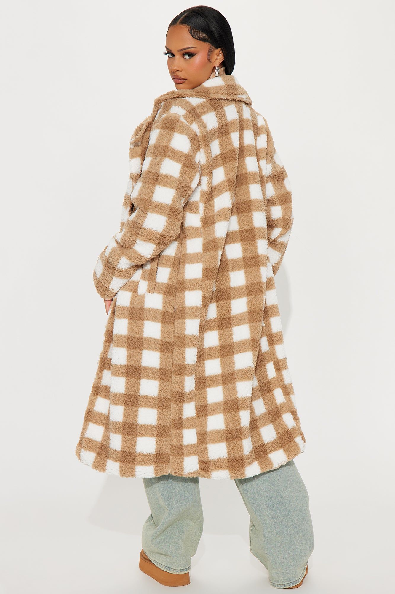 Camilla Sherpa Trench Coat - Taupe/combo sold by Fashion Nova product image thumbnail 3