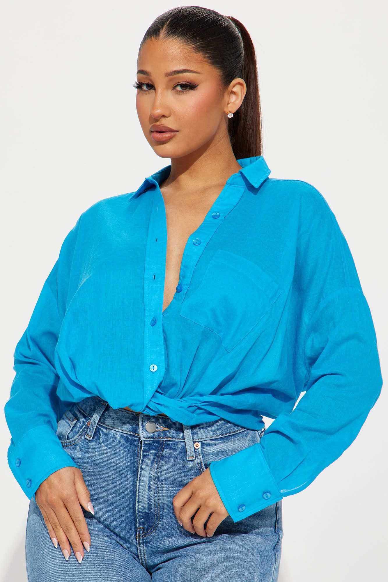 Casual Mood Shirt - Blue sold by Fashion Nova product image thumbnail 3