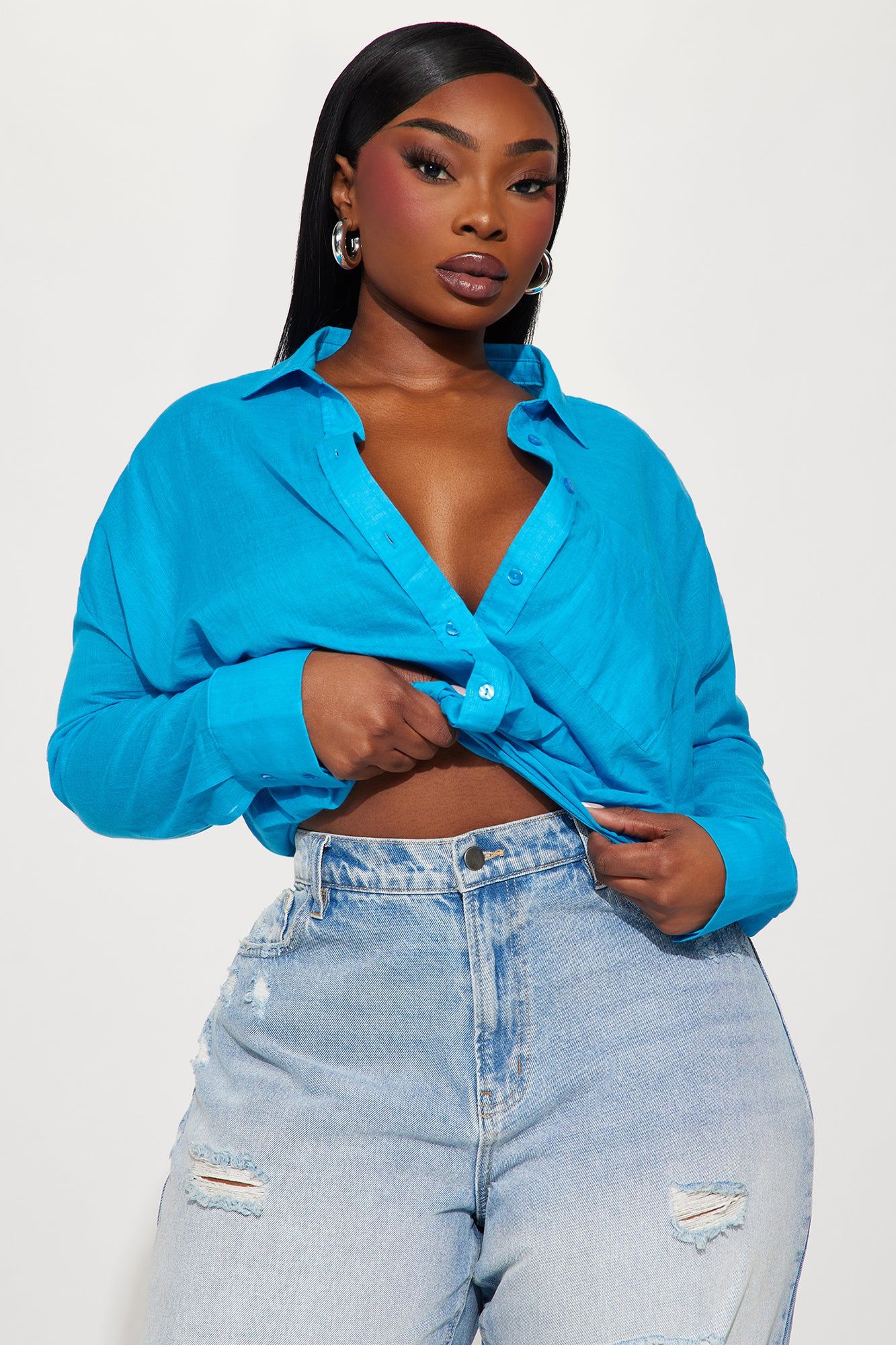 Casual Mood Shirt - Blue sold by Fashion Nova product image thumbnail 4
