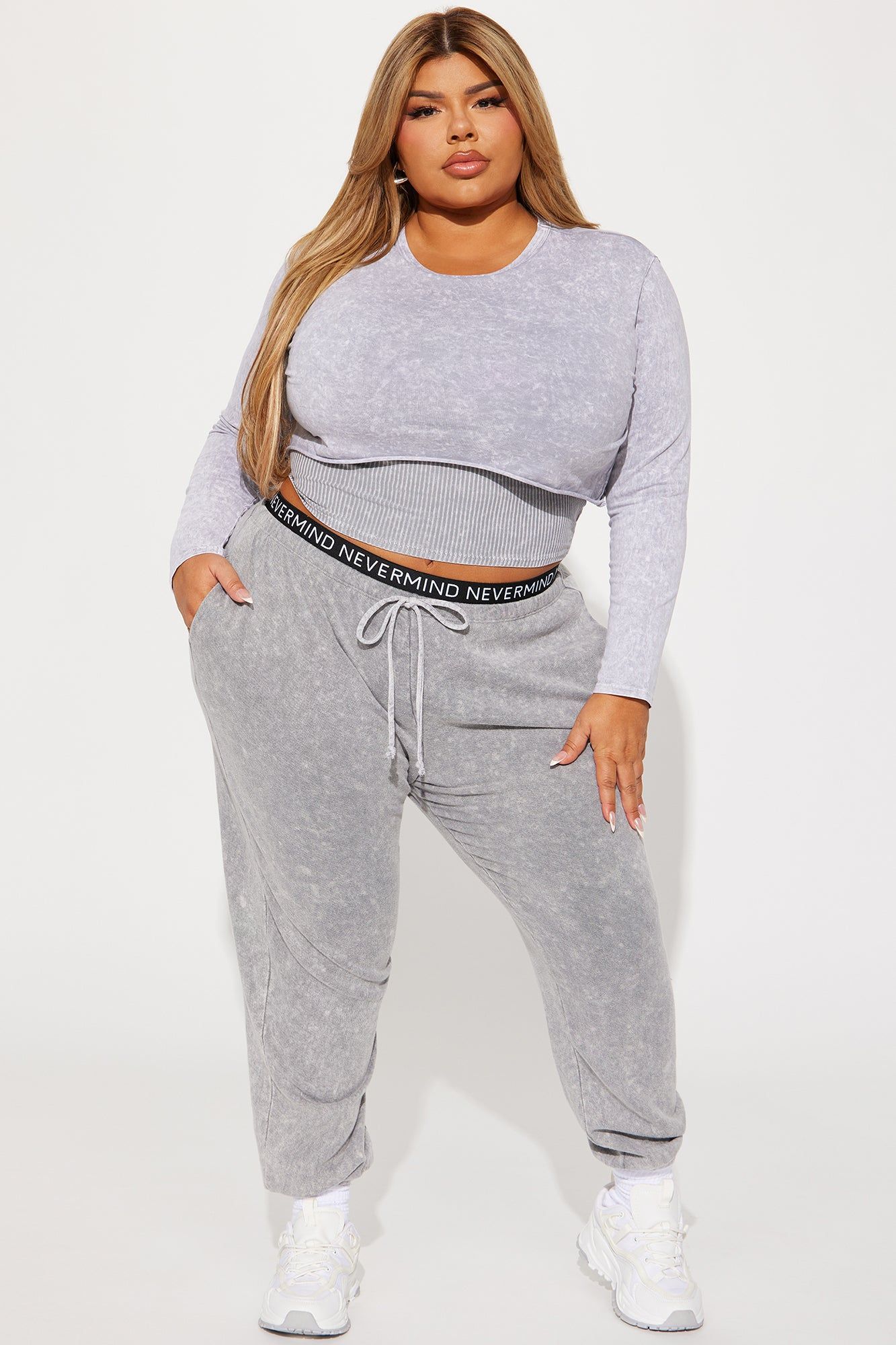 First Sight Mineral Wash Jogger Set - Grey sold by Fashion Nova product image thumbnail 4