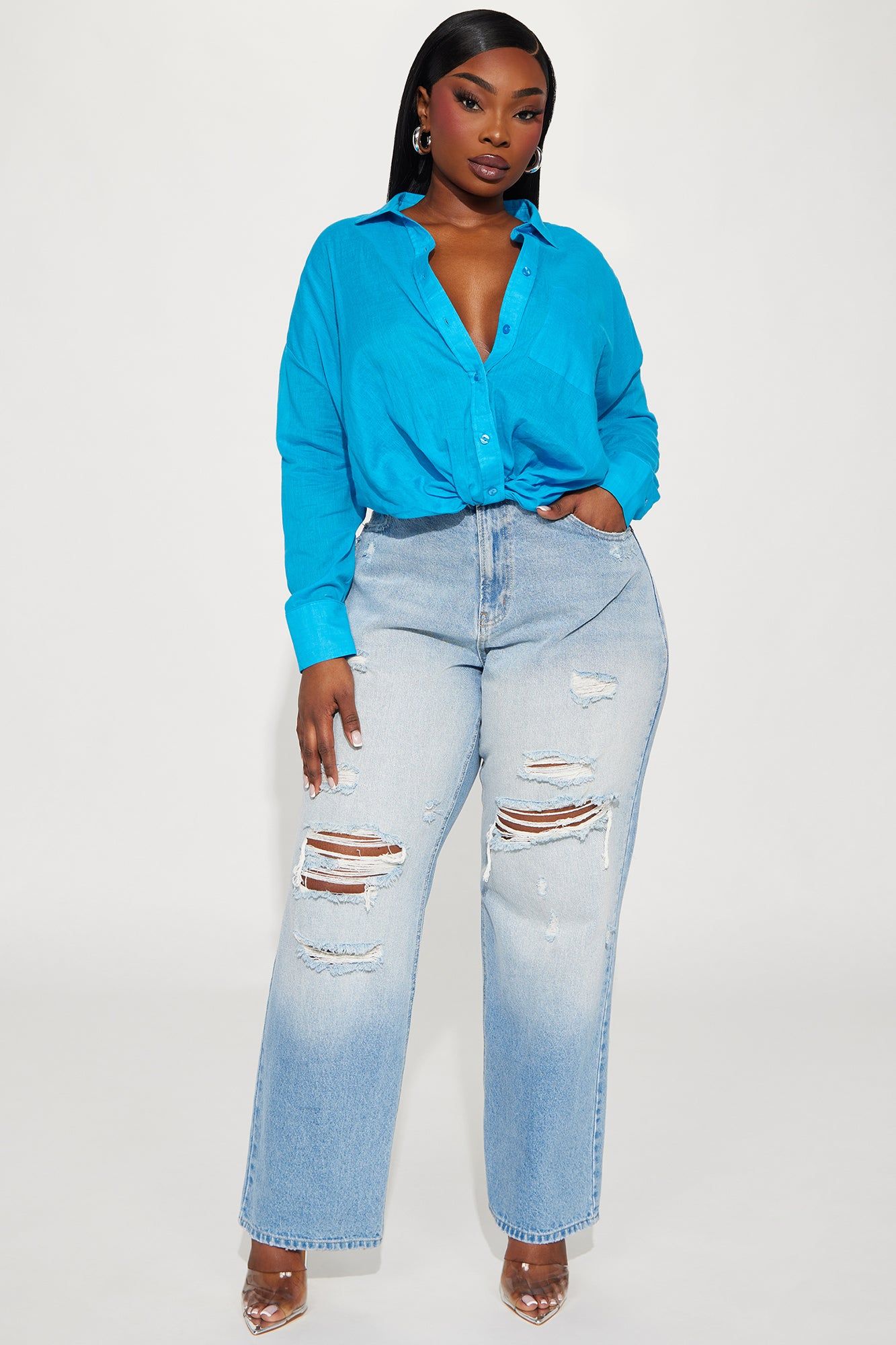 Casual Mood Shirt - Blue sold by Fashion Nova product image thumbnail 5