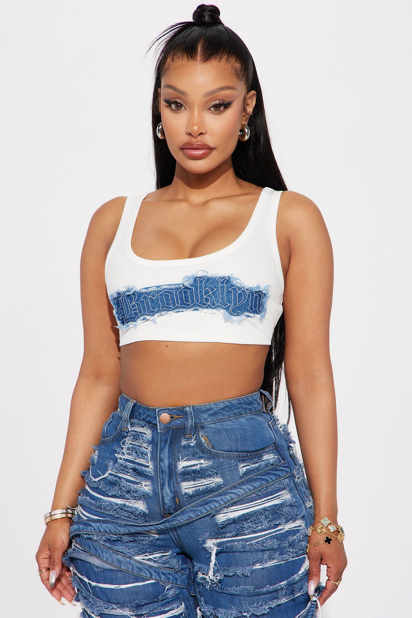 Brooklyn Super Crop Top - Ivory sold by Fashion Nova