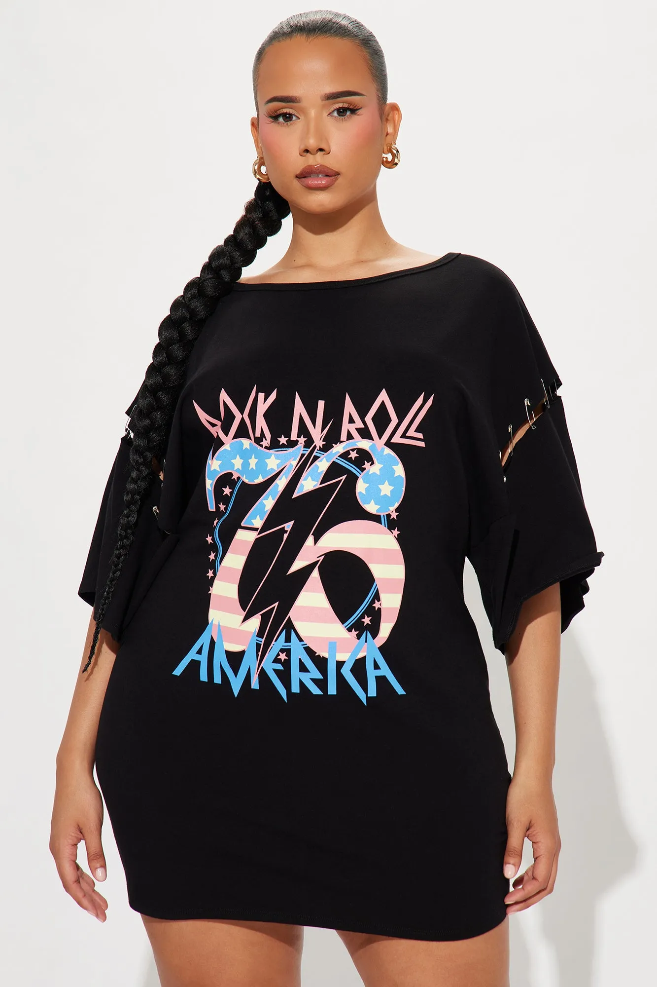 Rock 'n' Roller T-Shirt Mini Dress - Black sold by Fashion Nova product image thumbnail 5