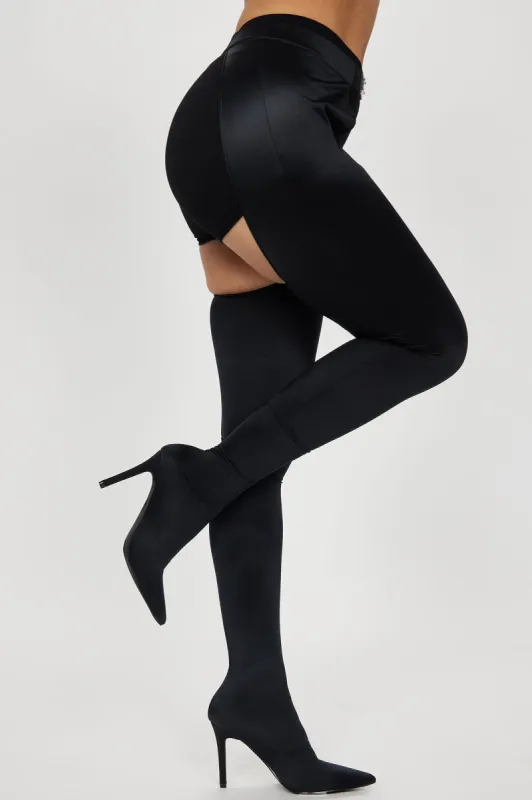 Yvette Belted Pant Boots - Black sold by Fashion Nova