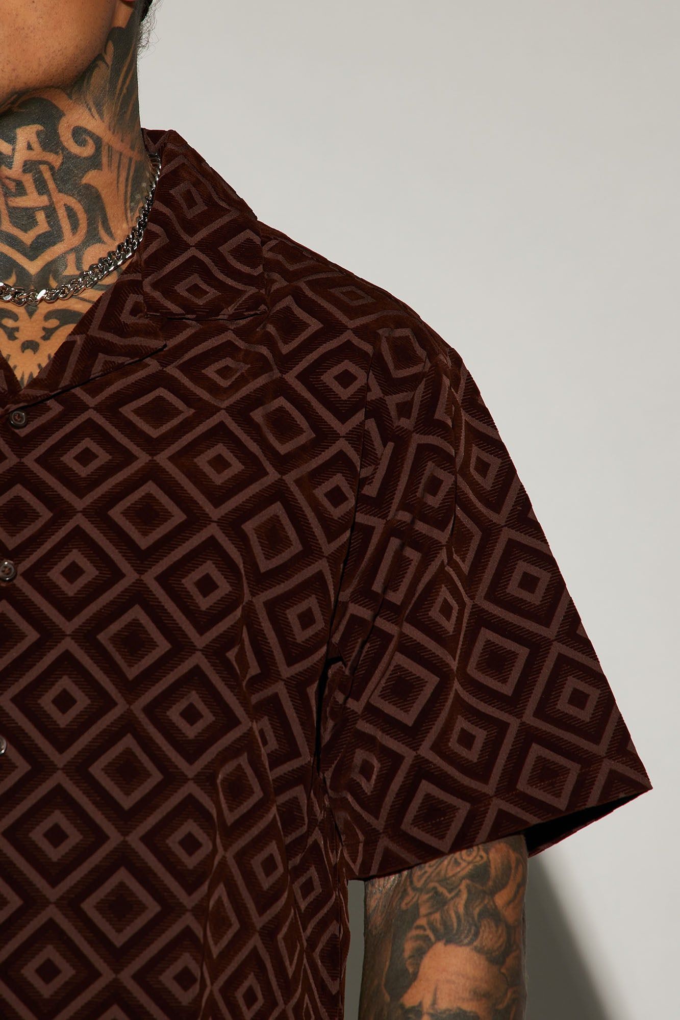 Infinite Lives Geometric Button Up Shirt - Brown sold by Fashion Nova product image thumbnail 3