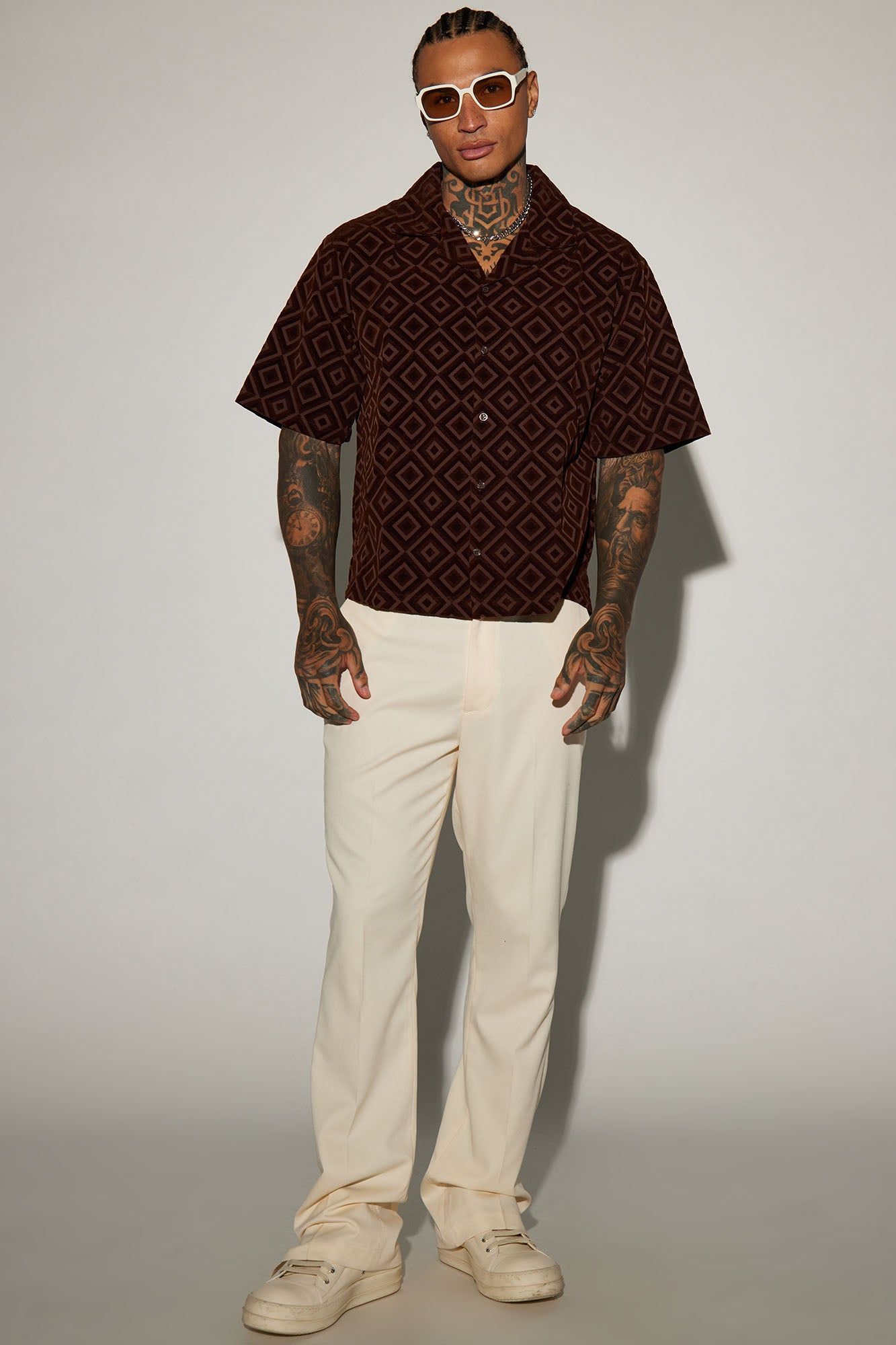 Infinite Lives Geometric Button Up Shirt - Brown sold by Fashion Nova product image thumbnail 2