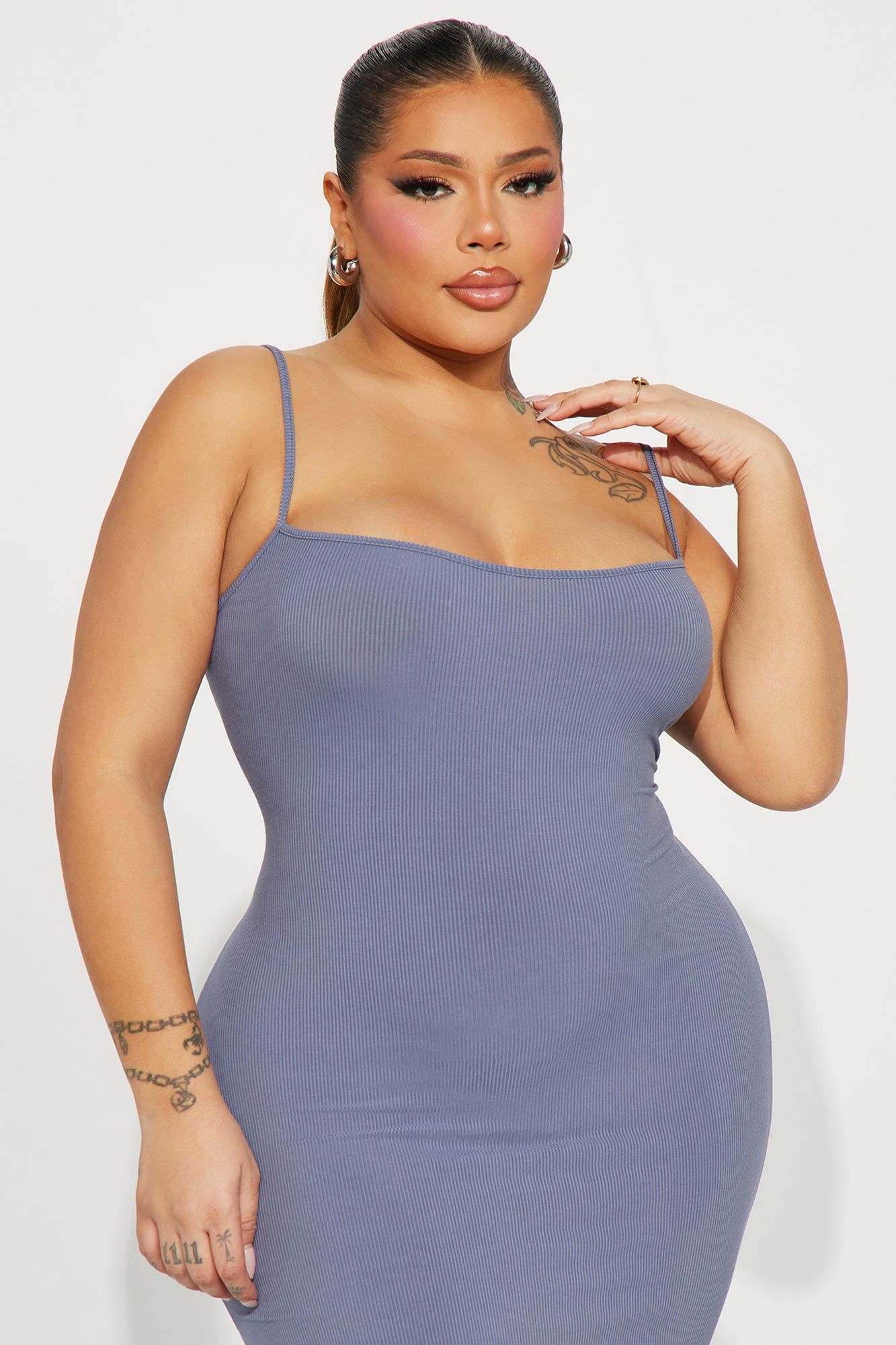 Madelyn Micro Ribbed Maxi Dress - Charcoal sold by Fashion Nova product image thumbnail 5