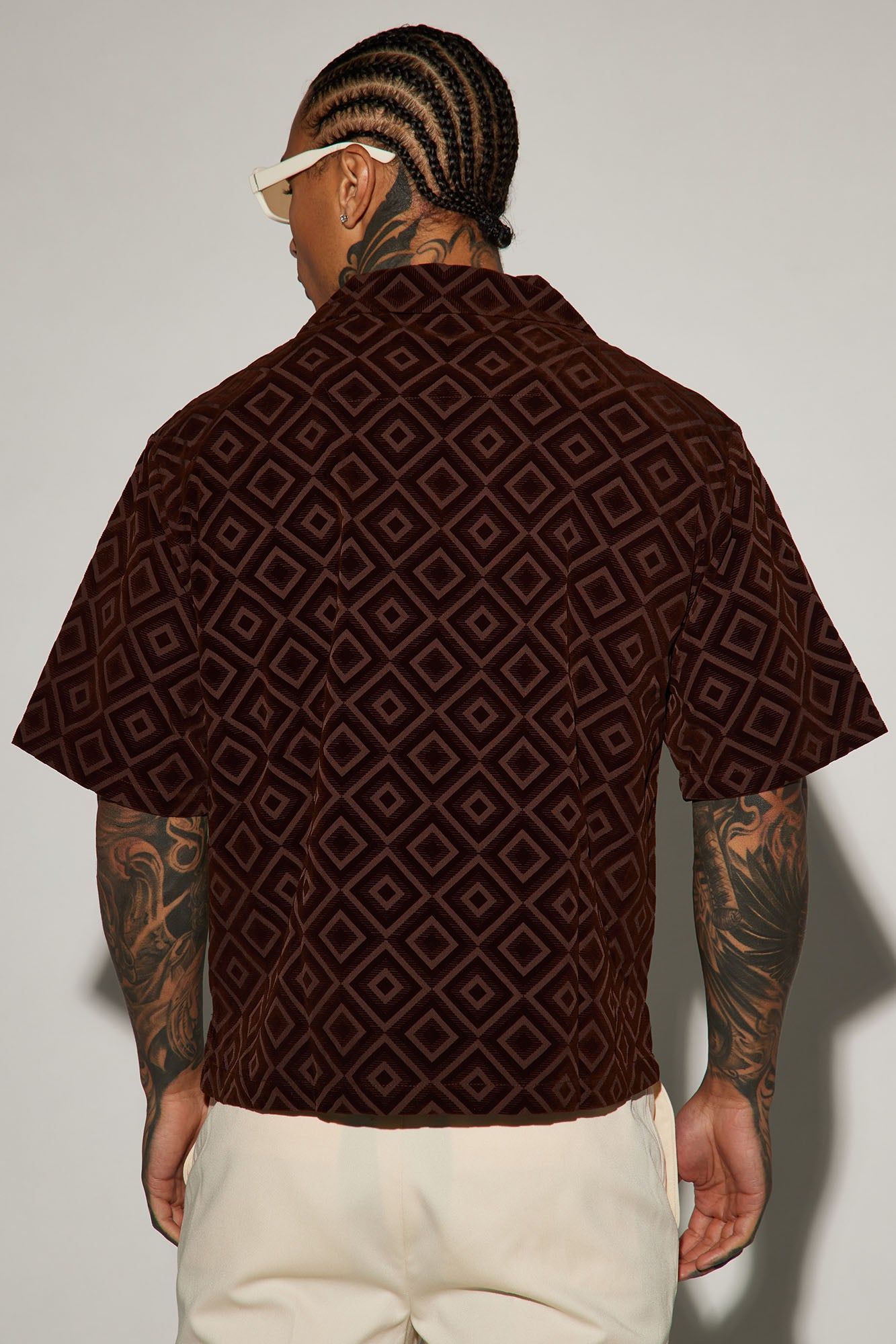 Infinite Lives Geometric Button Up Shirt - Brown sold by Fashion Nova product image thumbnail 4