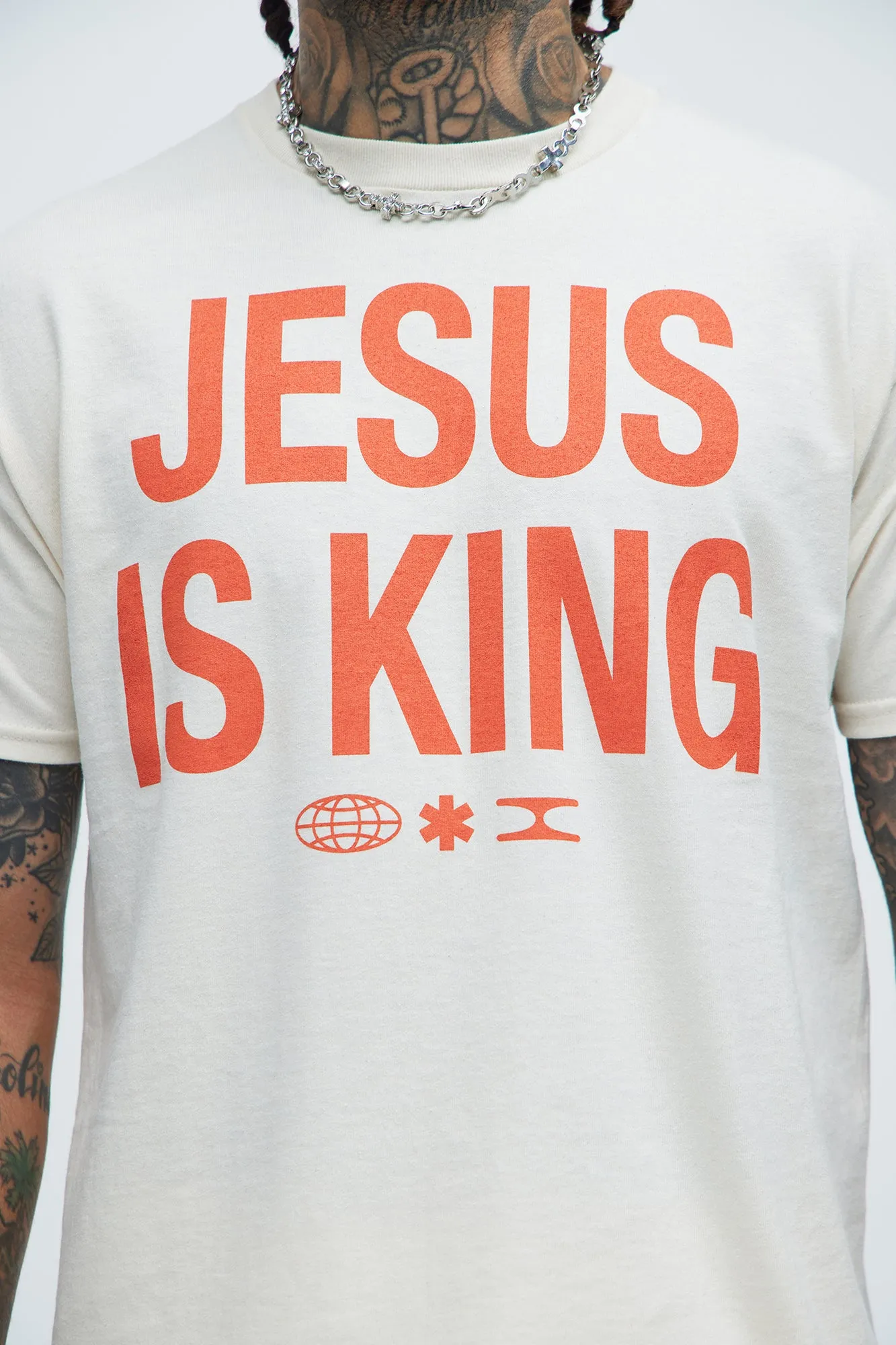 Jesus Is King Short Sleeve Tee - Natural/Combo sold by Fashion Nova product image thumbnail 3