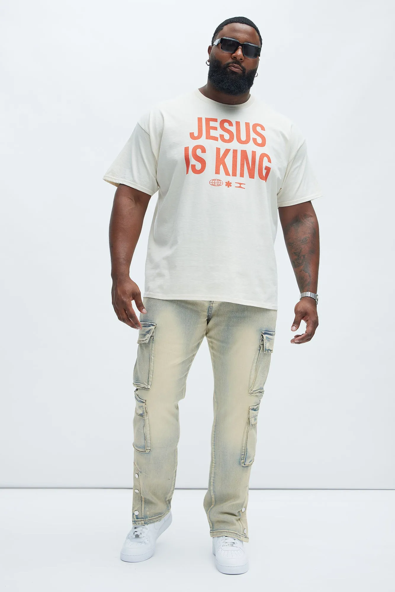 Jesus Is King Short Sleeve Tee - Natural/Combo sold by Fashion Nova product image thumbnail 5