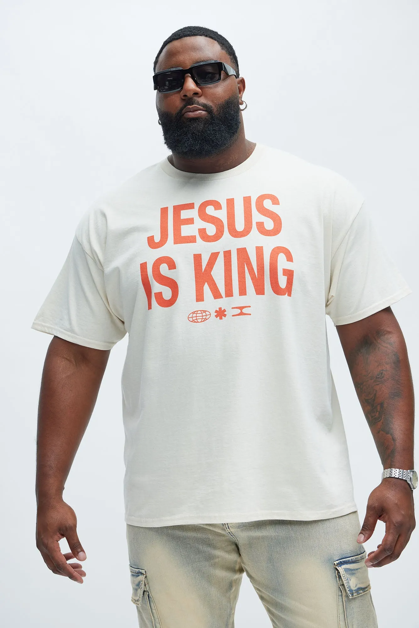 Jesus Is King Short Sleeve Tee - Natural/Combo sold by Fashion Nova product image thumbnail 4