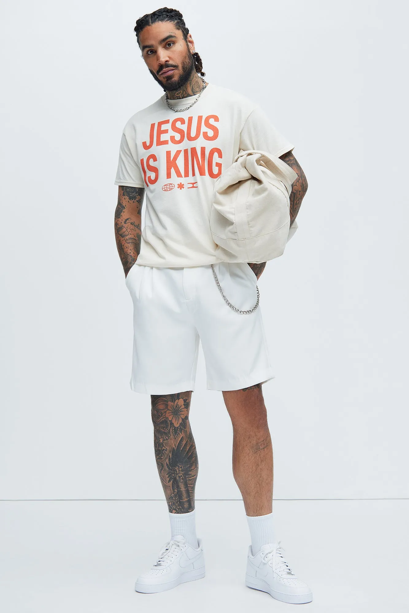 Jesus Is King Short Sleeve Tee - Natural/Combo sold by Fashion Nova product image thumbnail 2