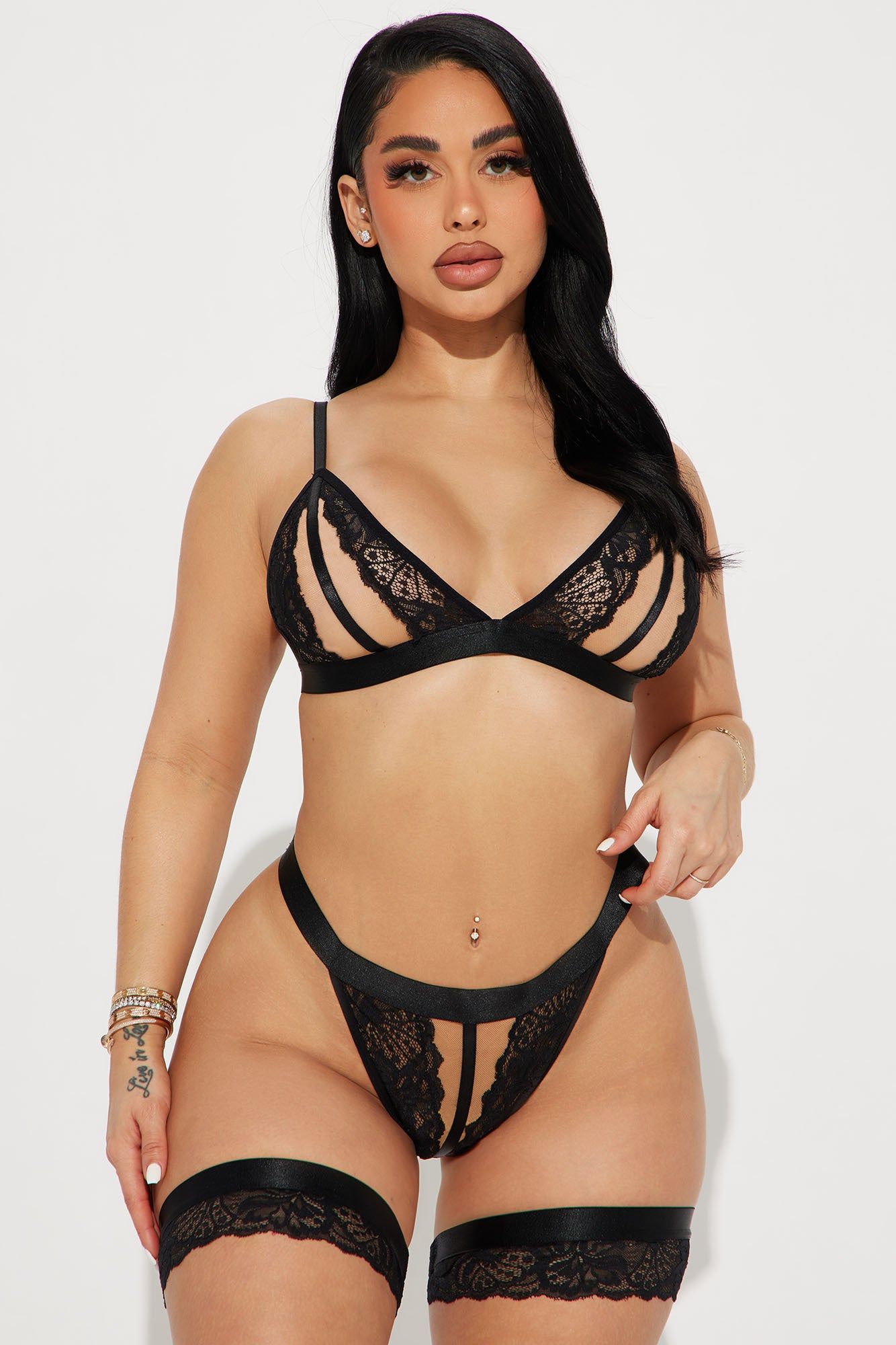 What You Desire Lace 2 Piece Set - Black sold by Fashion Nova