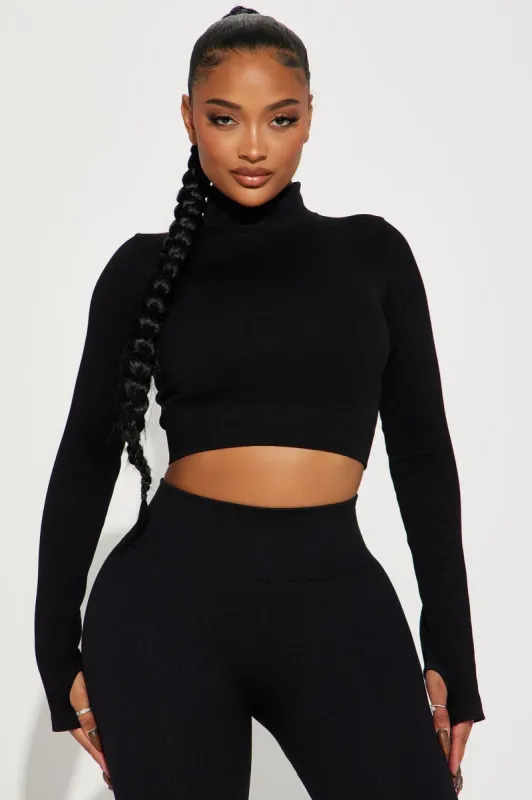 Namaste Seamless Active Top - Black sold by Fashion Nova