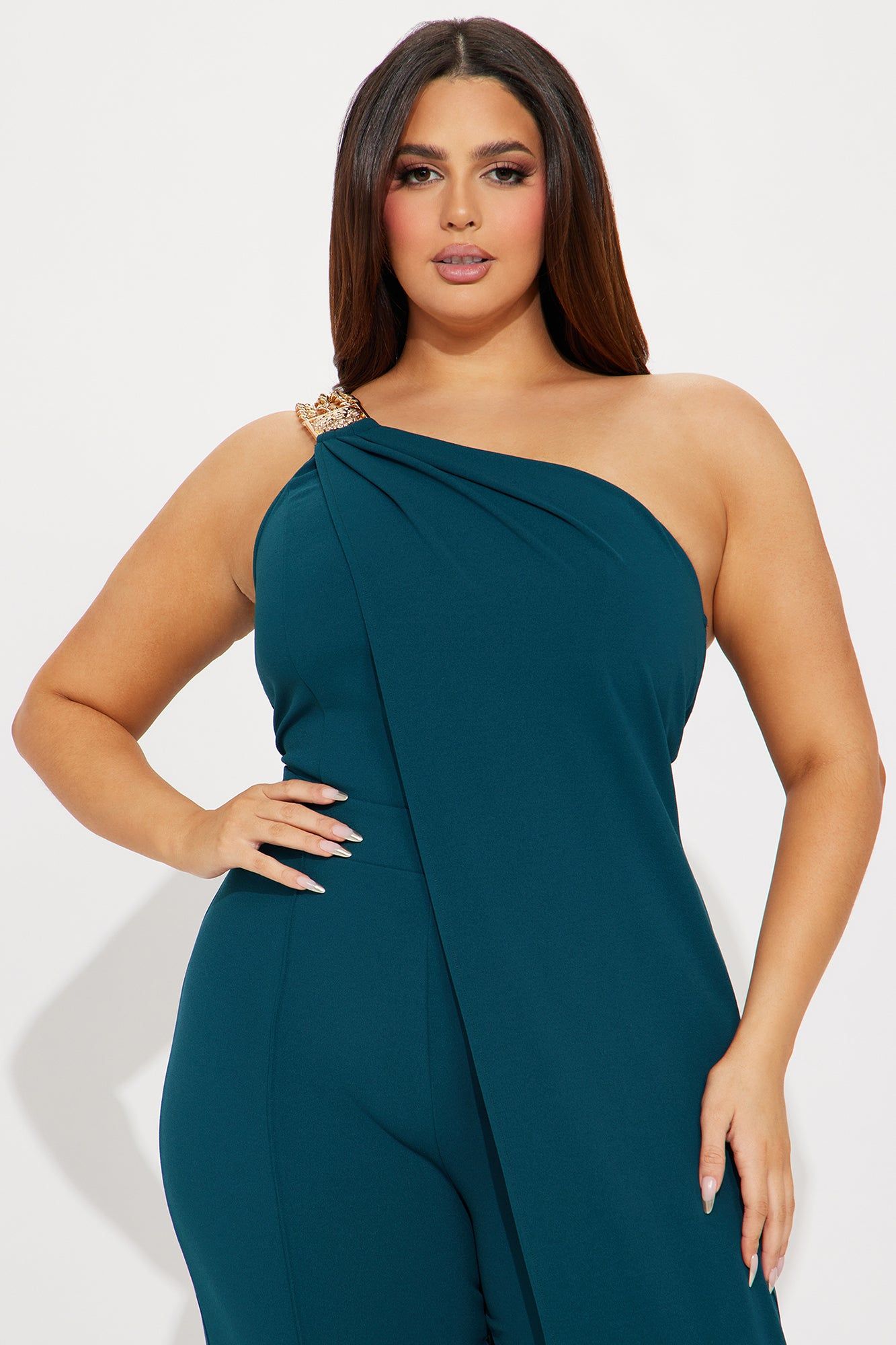 Dreamy Moments One Shoulder Jumpsuit - Hunter sold by Fashion Nova product image thumbnail 5