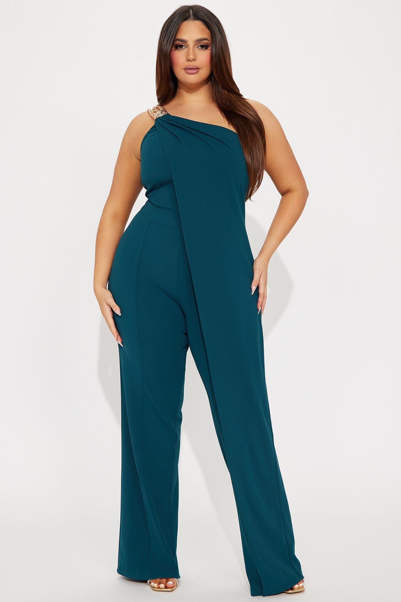 Dreamy Moments One Shoulder Jumpsuit - Hunter sold by Fashion Nova product image thumbnail 4