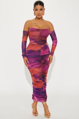 Sangria Sunset Maxi Dress - Purple/combo sold by Fashion Nova
