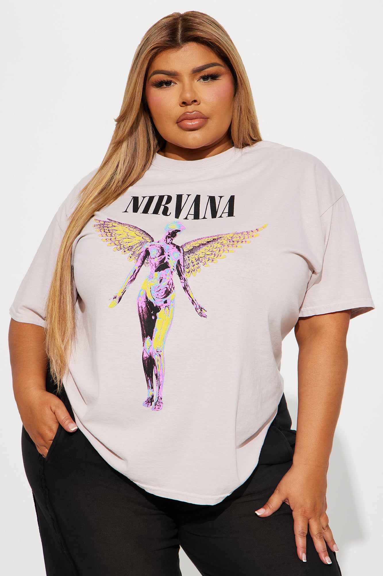 Nirvana in Utero Washed Graphic Tee - Taupe/combo sold by Fashion Nova product image thumbnail 4