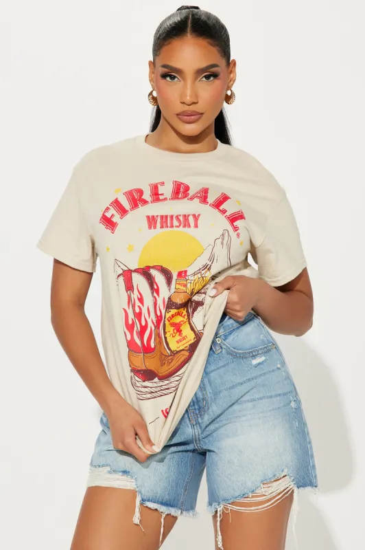 Fireball Ignite The Night Tee - Sand sold by Fashion Nova
