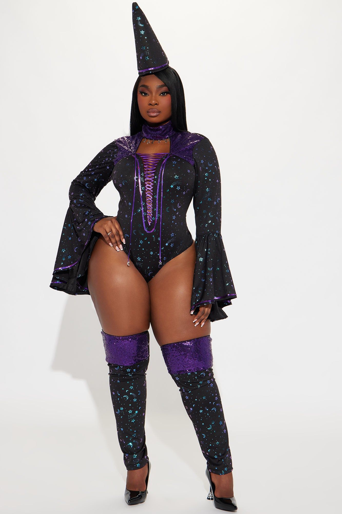 Dark Magician 3 Piece Costume Set - Black/Purple sold by Fashion Nova product image thumbnail 5