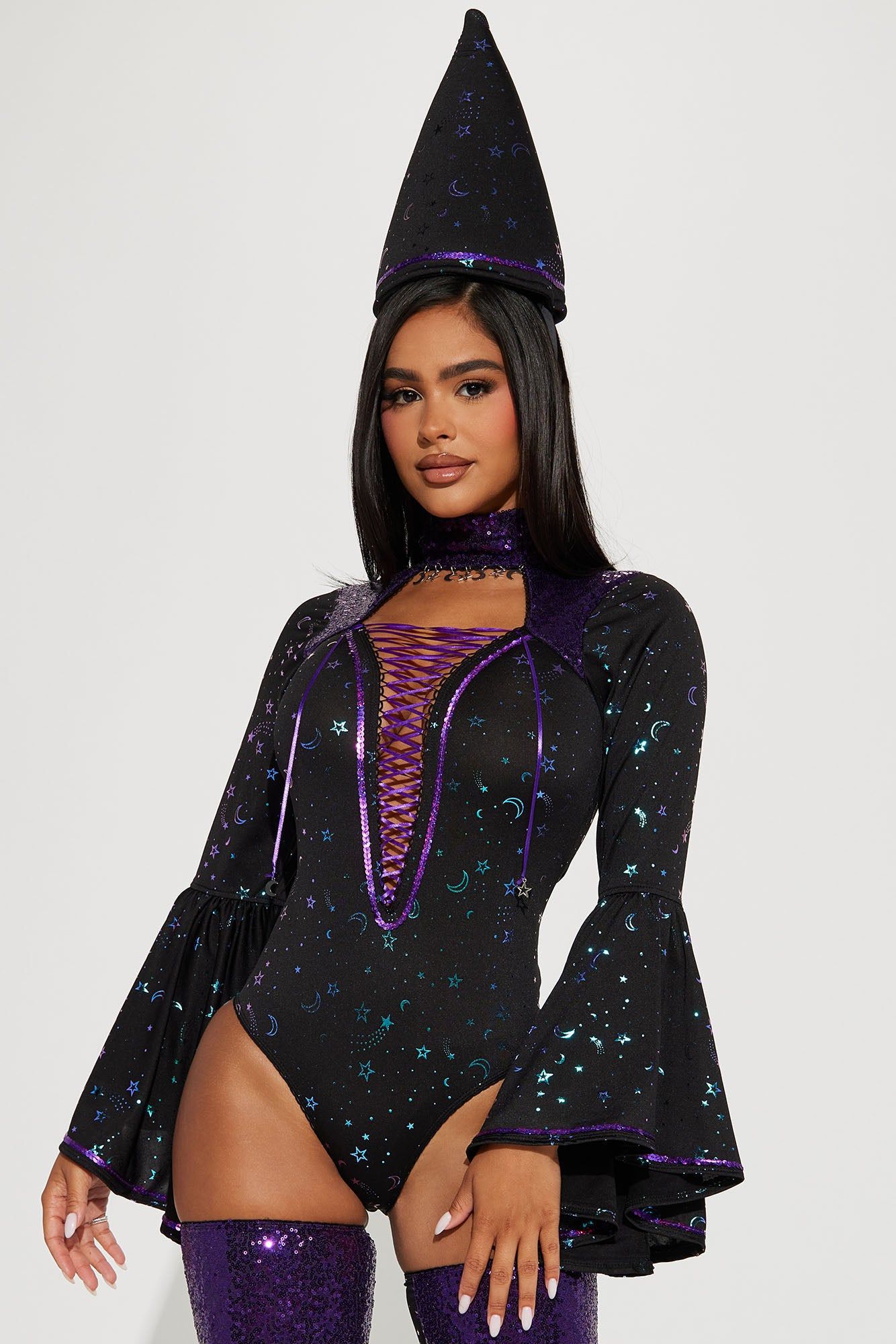 Dark Magician 3 Piece Costume Set - Black/Purple sold by Fashion Nova product image thumbnail 2