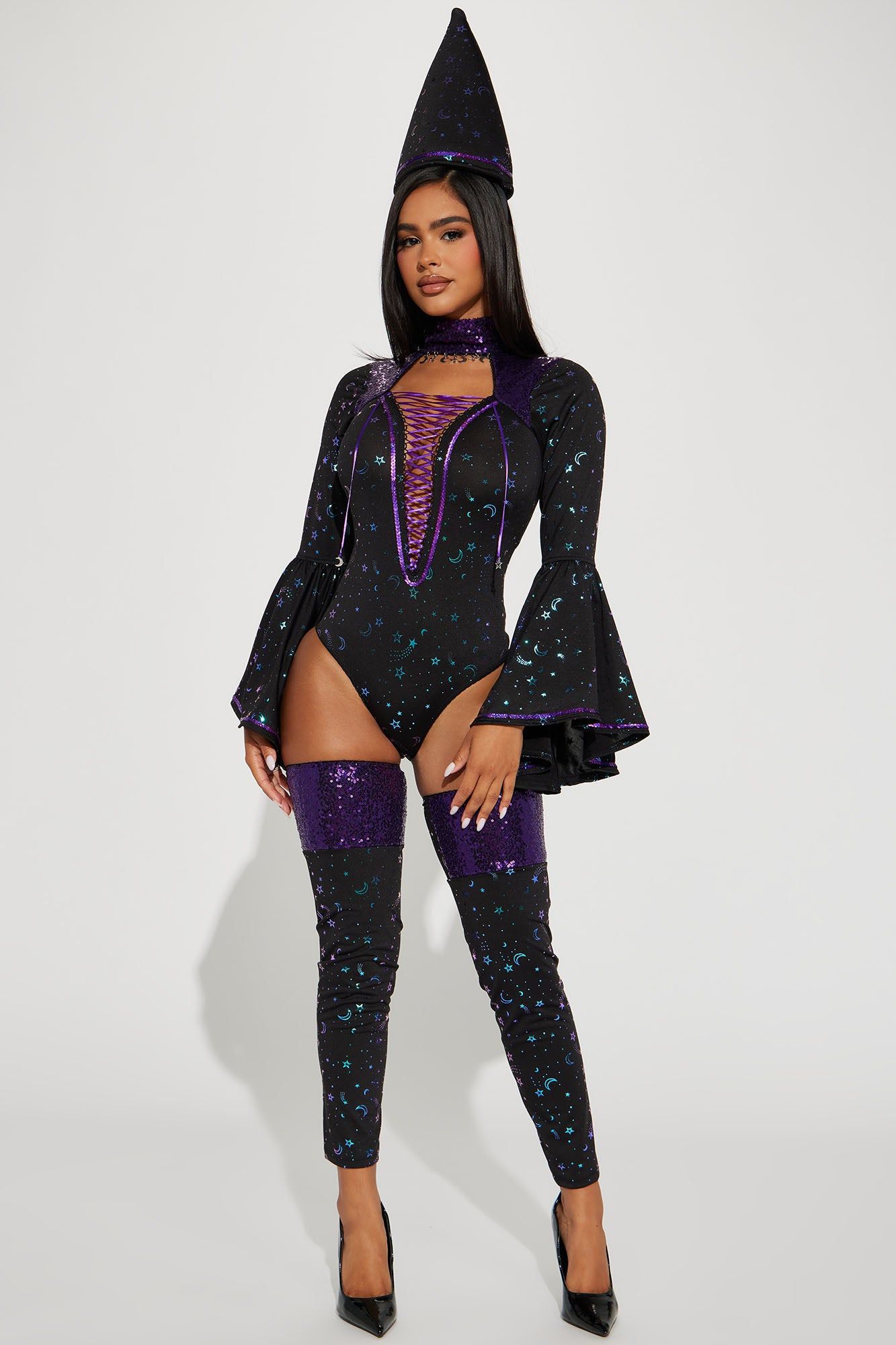 Dark Magician 3 Piece Costume Set - Black/Purple sold by Fashion Nova