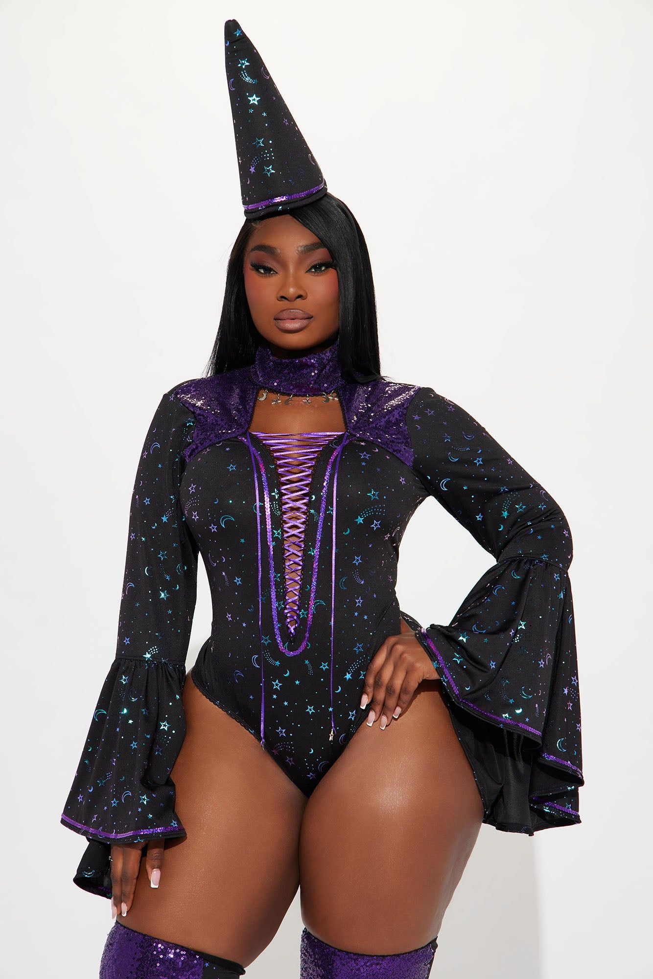 Dark Magician 3 Piece Costume Set - Black/Purple sold by Fashion Nova product image thumbnail 6