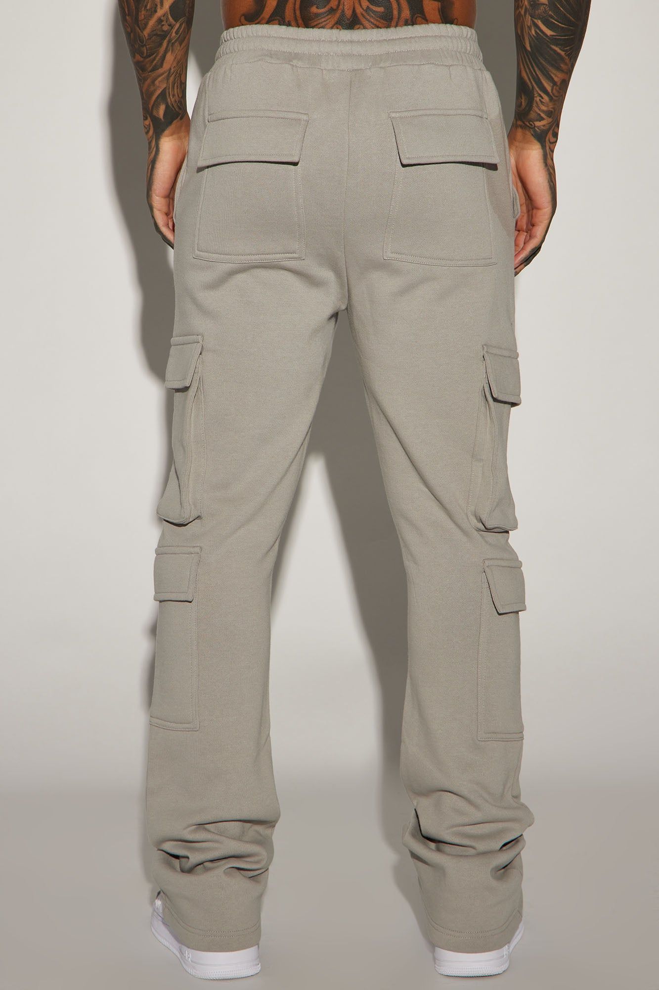 Tyson Fly Zip Cargo Slim Flared Sweatpant - Grey sold by Fashion Nova product image thumbnail 4