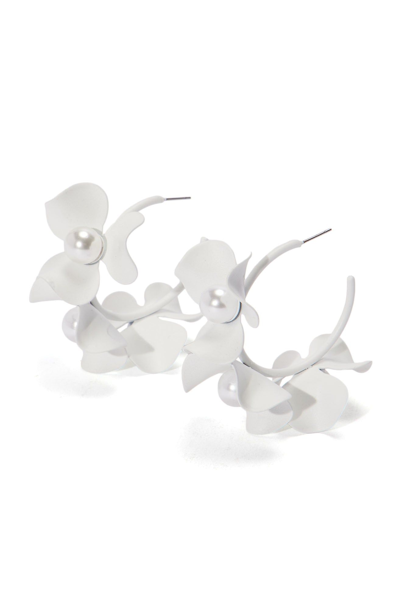 Flower Lover Earrings - White sold by Fashion Nova product image thumbnail 3