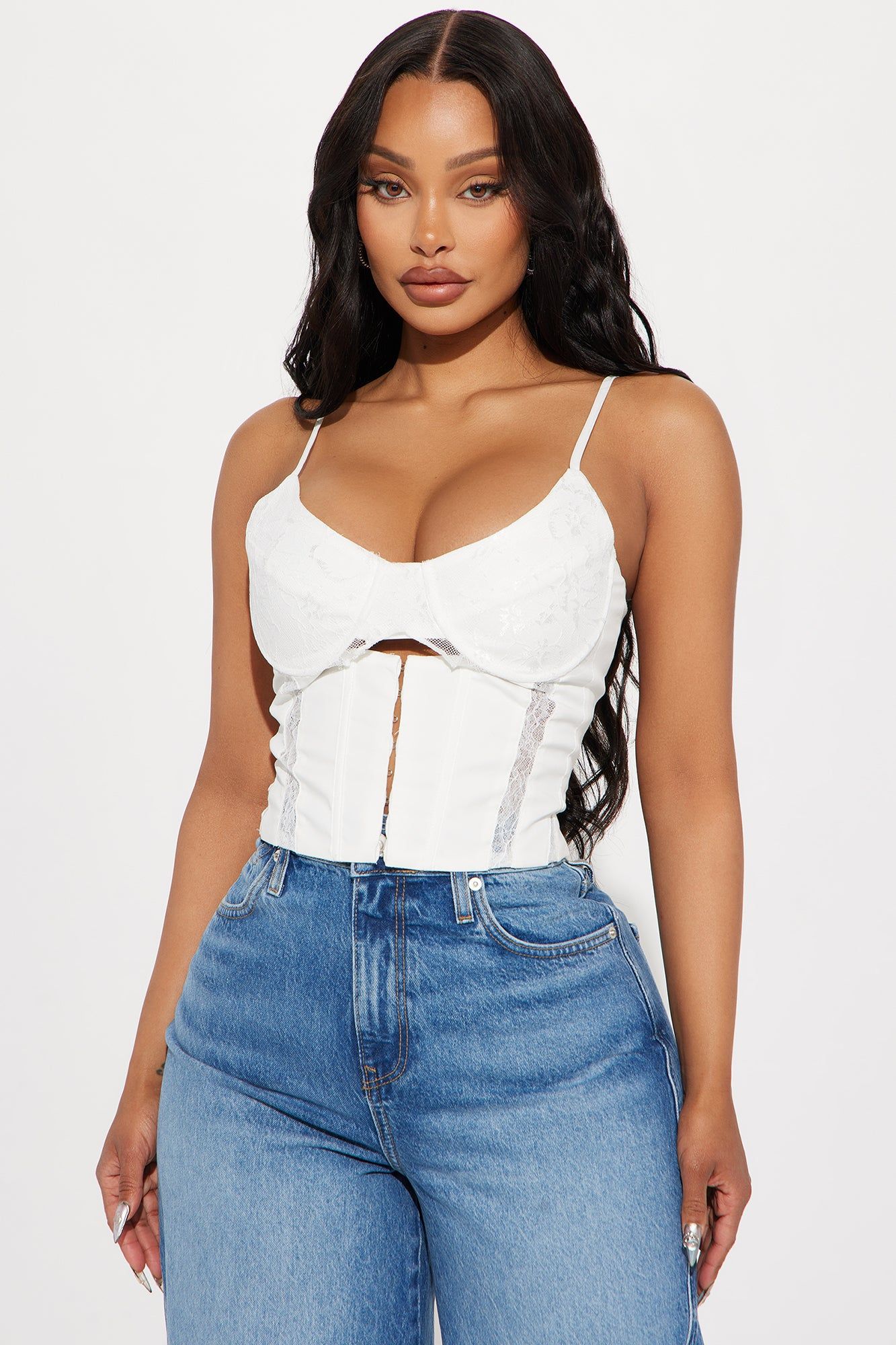 Falling For You Corset Top - White sold by Fashion Nova