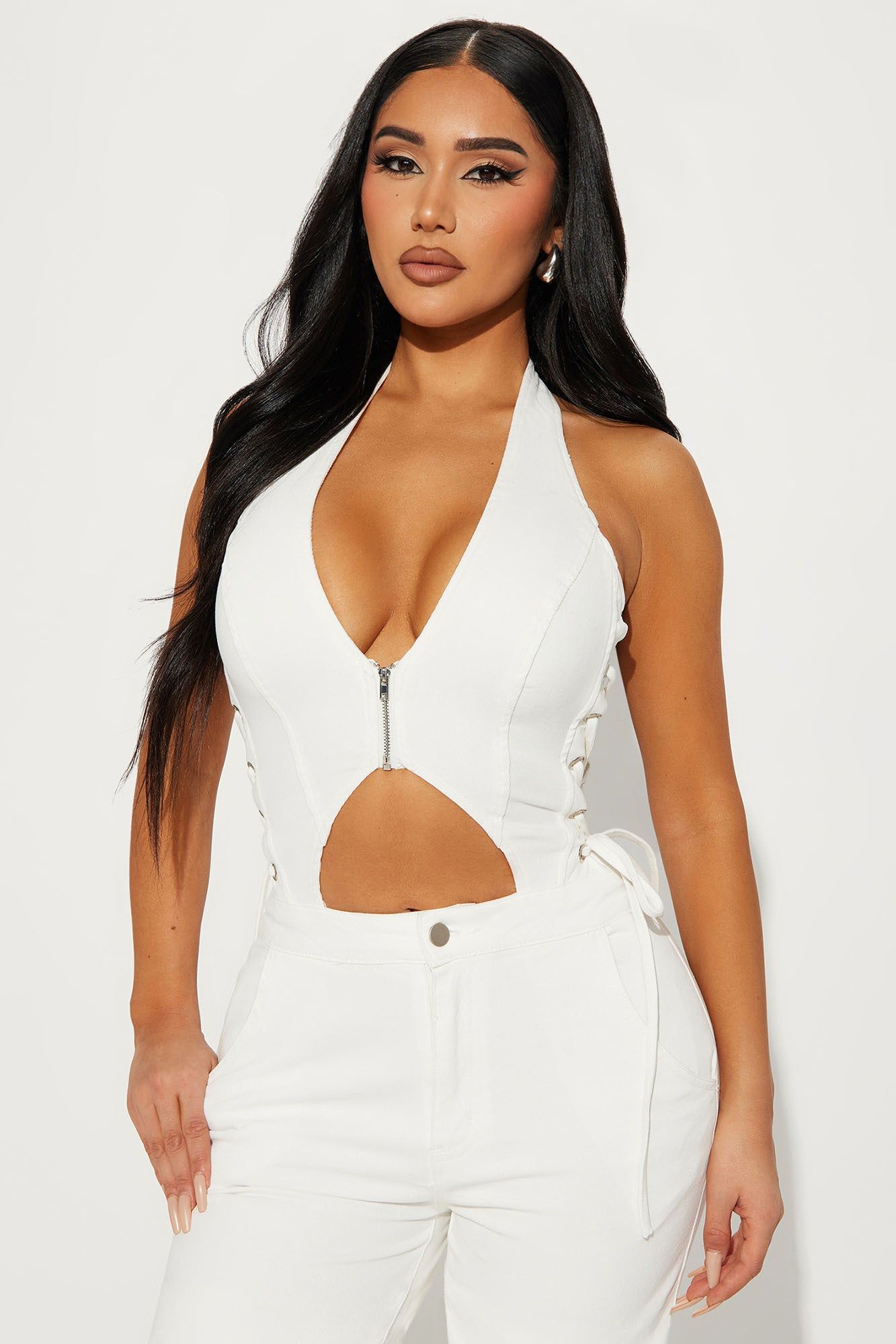 Something To Be Denim Jumpsuit - White sold by Fashion Nova product image thumbnail 2