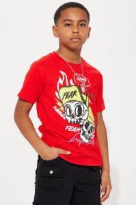Mini Rebel Short Sleeve Tee - Red sold by Fashion Nova