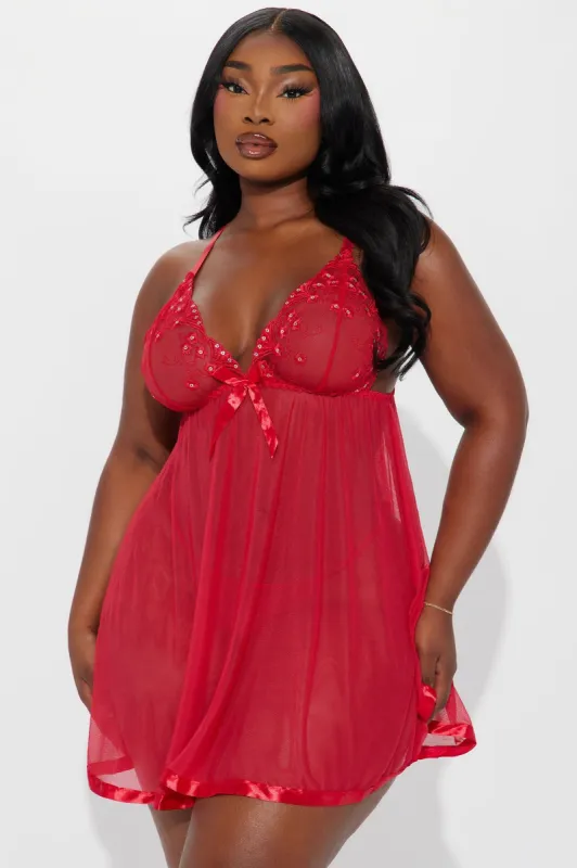 In For A Treat Mesh Babydoll - Red sold by Fashion Nova