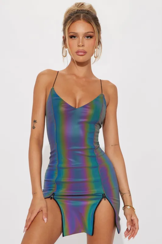 Shai Reflective Mini Dress - Multi Color sold by Fashion Nova