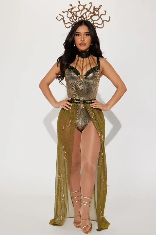 Snake Queen 3 Piece Costume Set - Gold sold by Fashion Nova