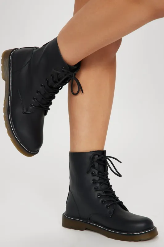 Lennox Combat Boots - Black sold by Fashion Nova