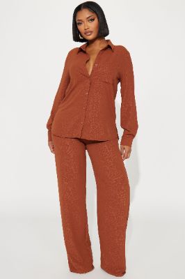 Wild Side Pant Set - Chocolate sold by Fashion Nova