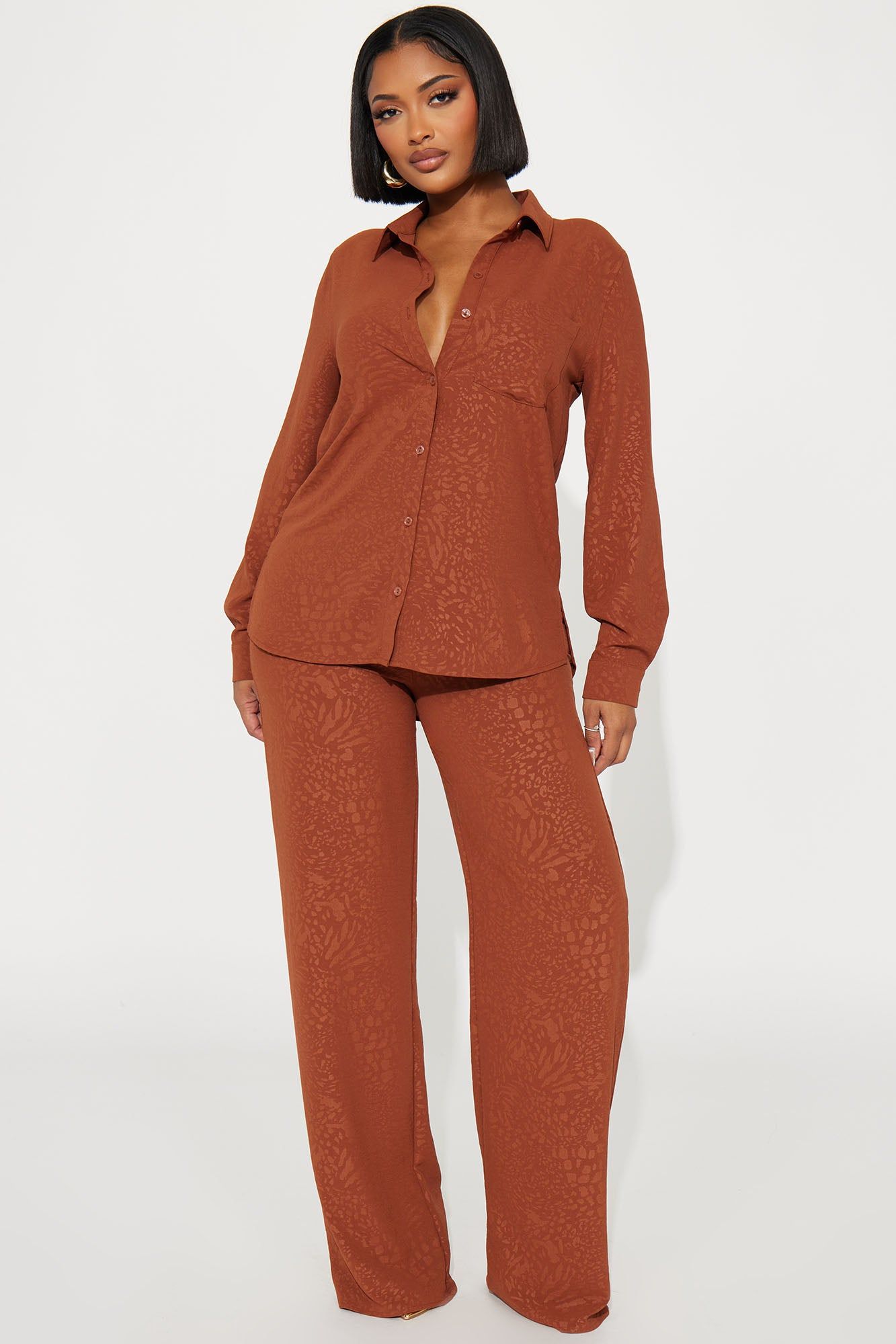 Wild Side Pant Set - Chocolate sold by Fashion Nova