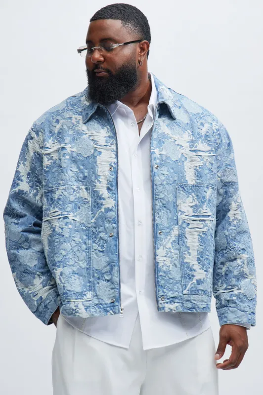 Inspired Denim Rivet Work Jacket - Light Wash - Light Wash sold by Fashion Nova