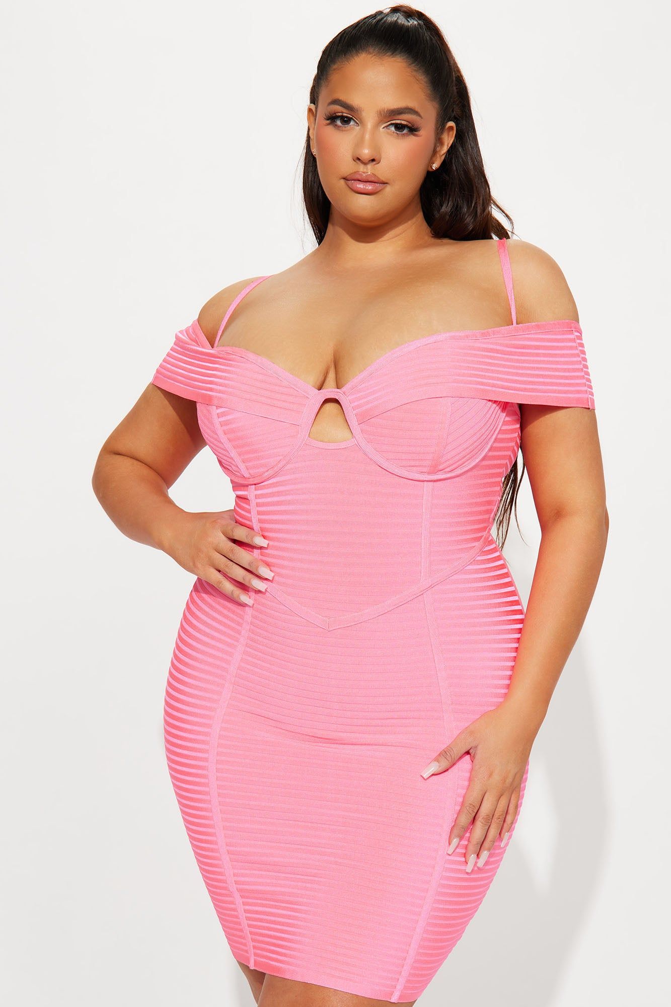 Barbie Living Bandage Mini Dress - Neon Pink sold by Fashion Nova product image thumbnail 4